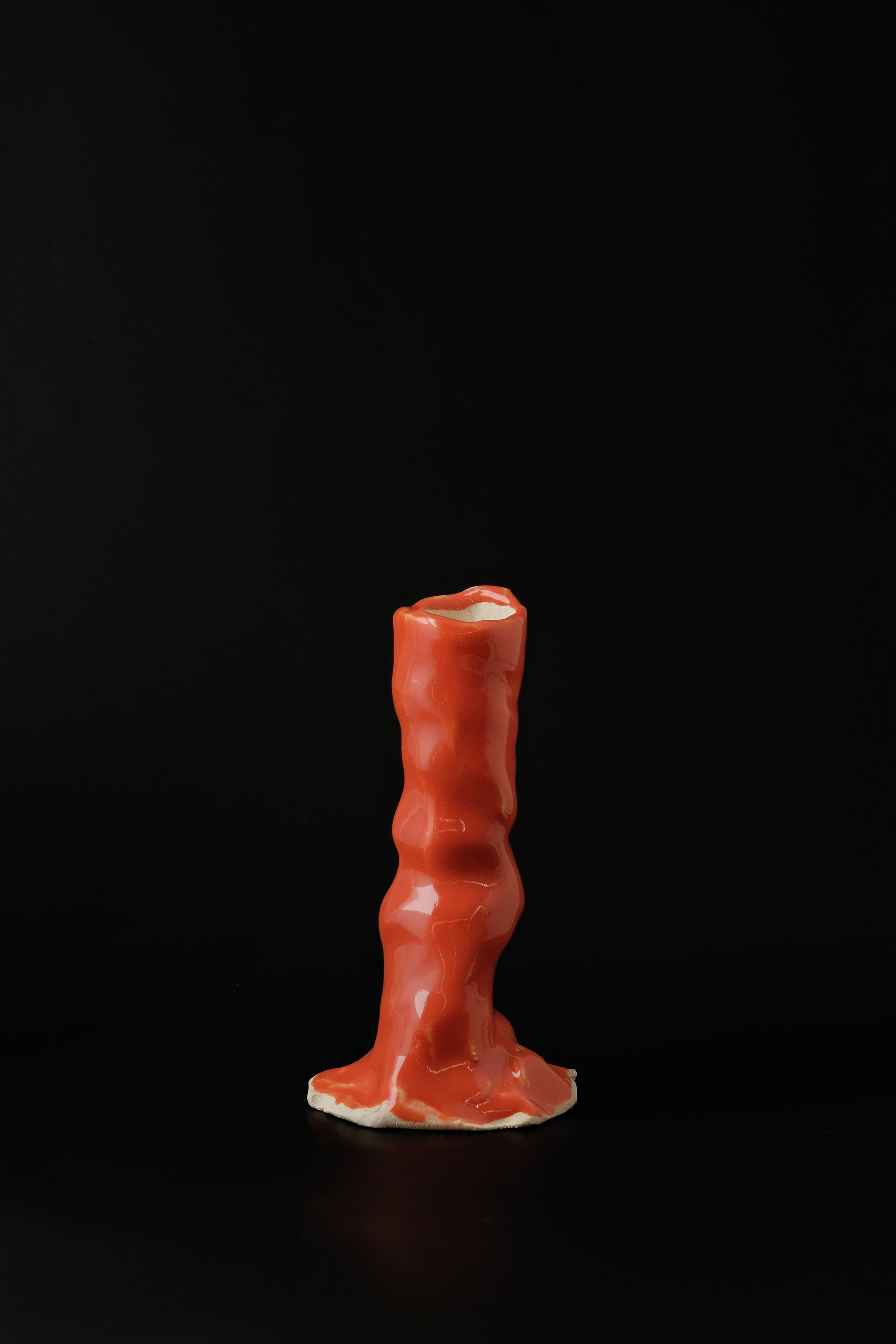 The candle holder medium orange/red-Emilie Holm-KIOSK48TH