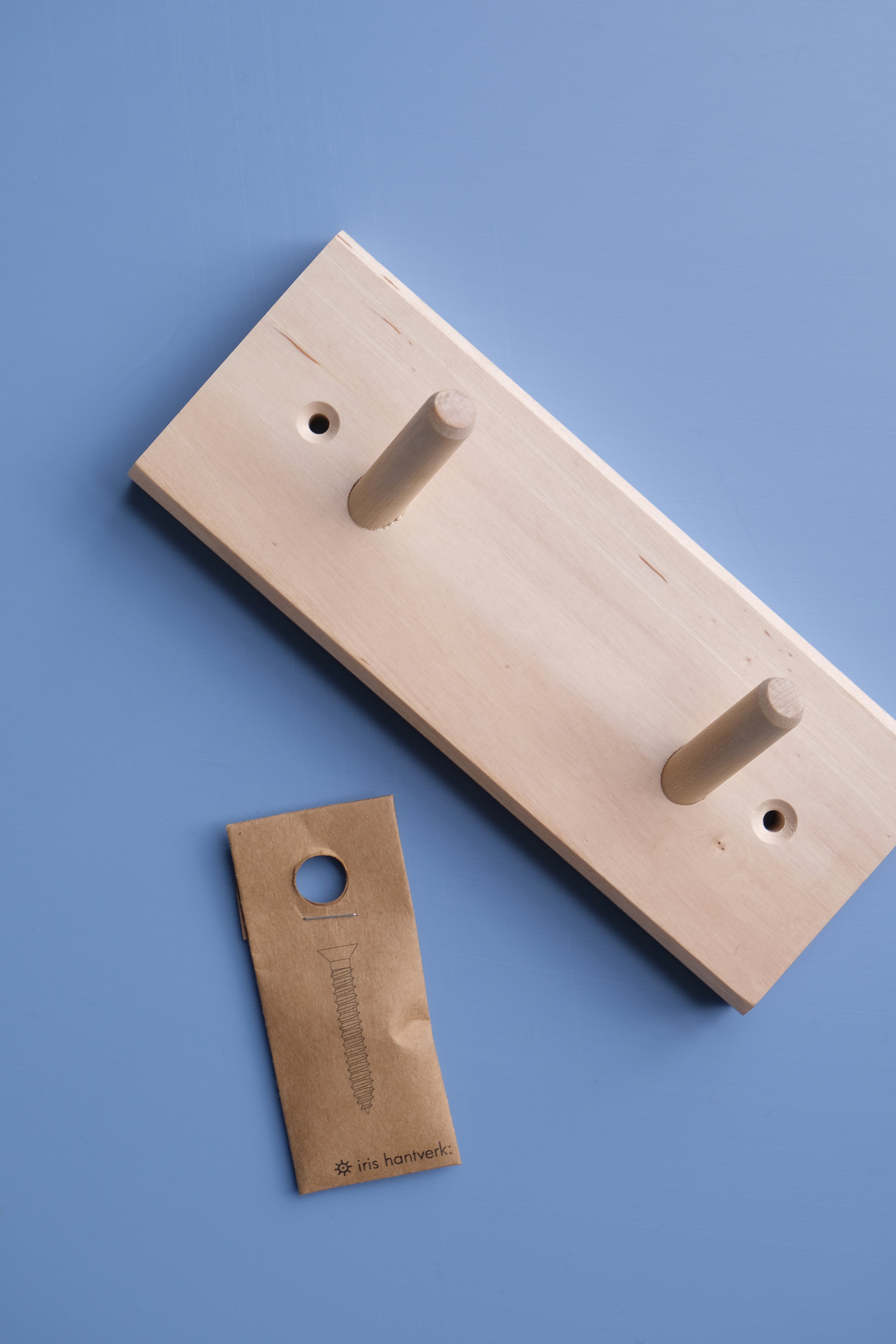 Birch wood rack 2 hooks-Iris Hantverk-[interior]-[design]-KIOSK48TH