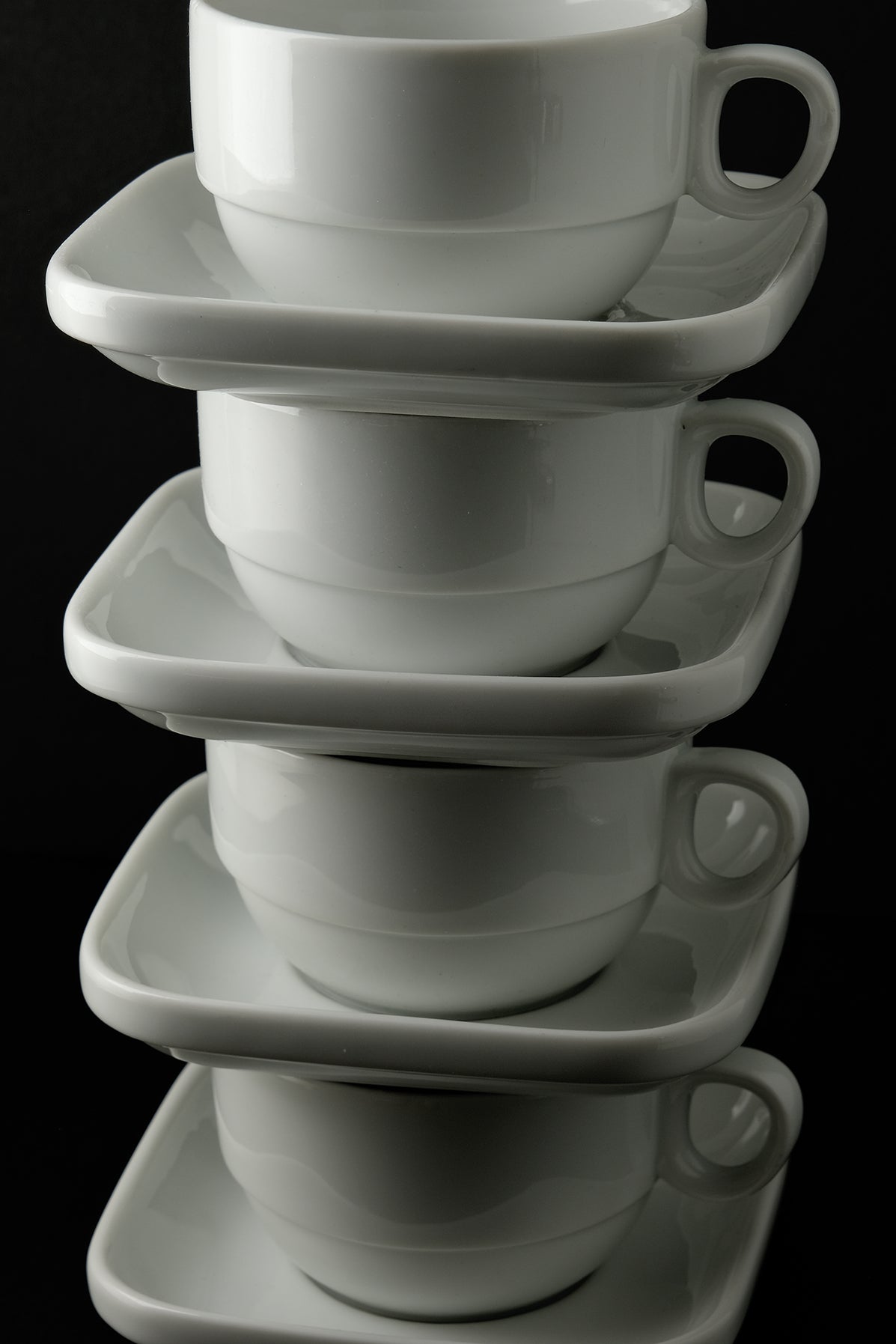 1970s Square Coffee Cup Set-Vintage-KIOSK48TH