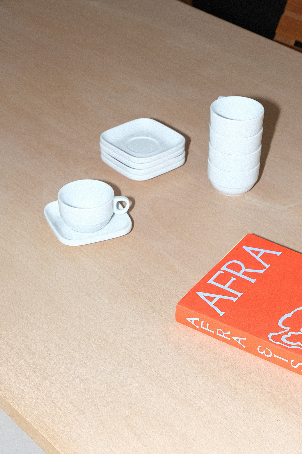 1970s Square Coffee Cup Set-Vintage-KIOSK48TH