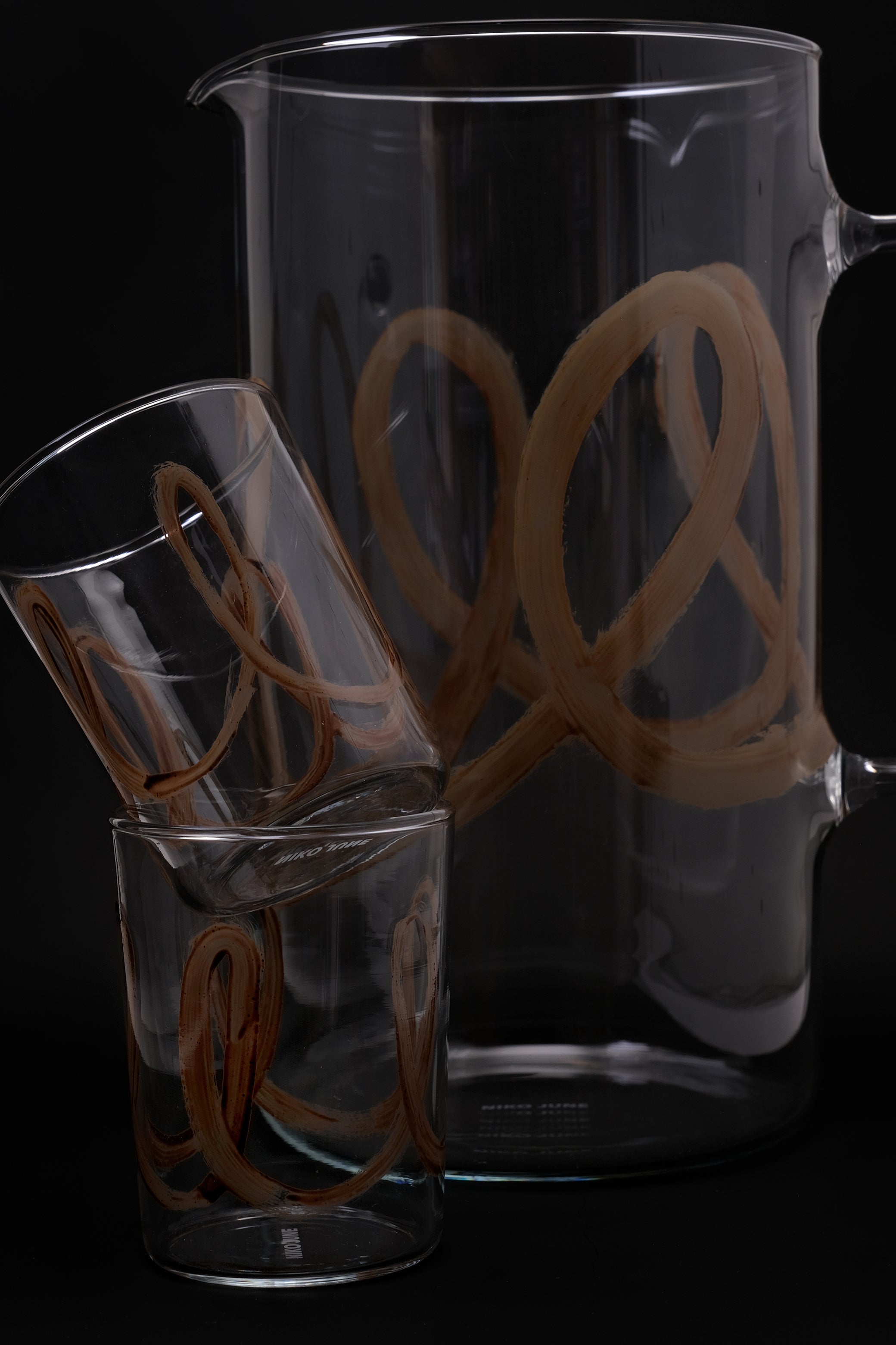 2 x Soft serve glass brown swirl-NIKO JUNE-KIOSK48TH