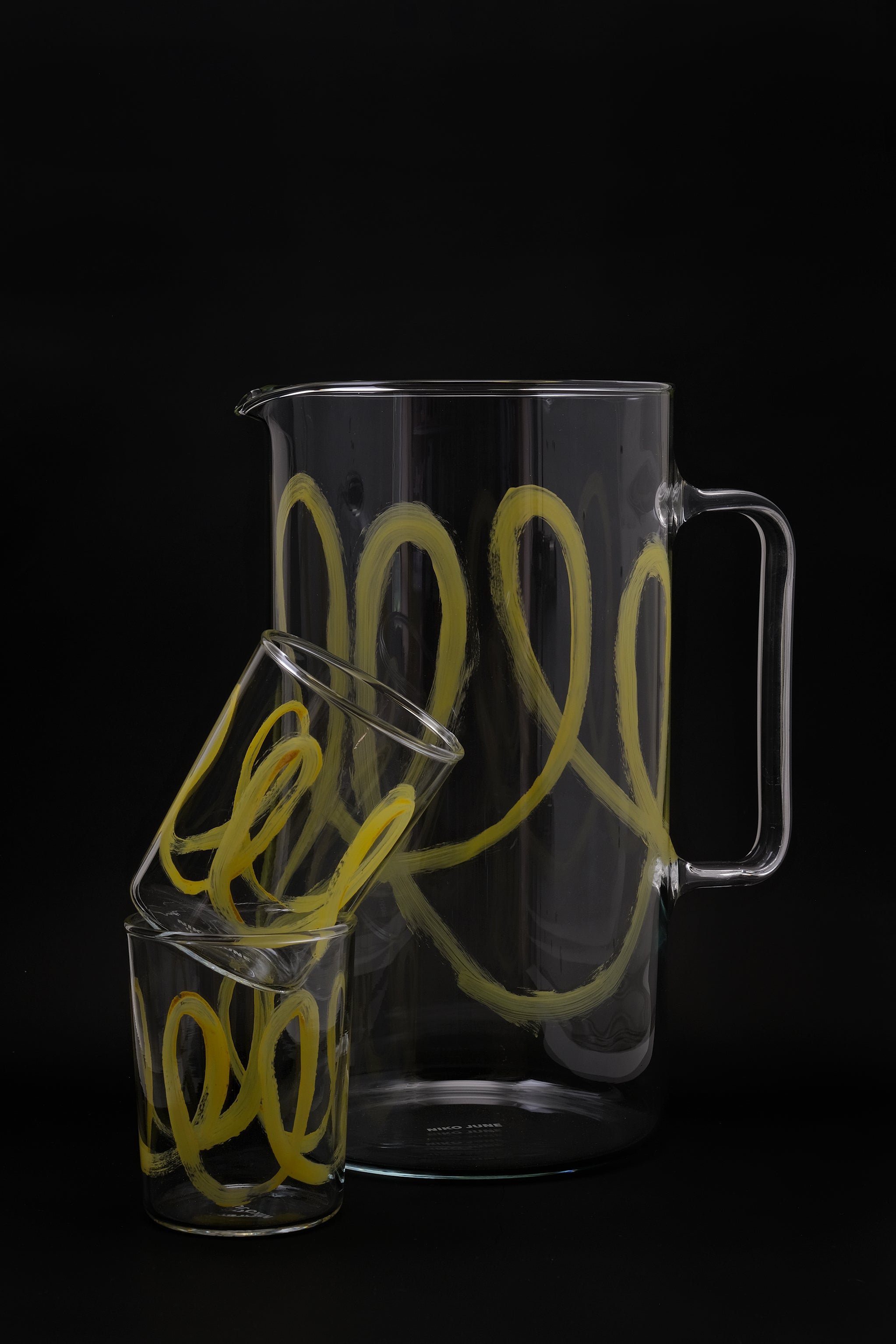2 x Soft serve glass yellow swirl-NIKO JUNE-KIOSK48TH