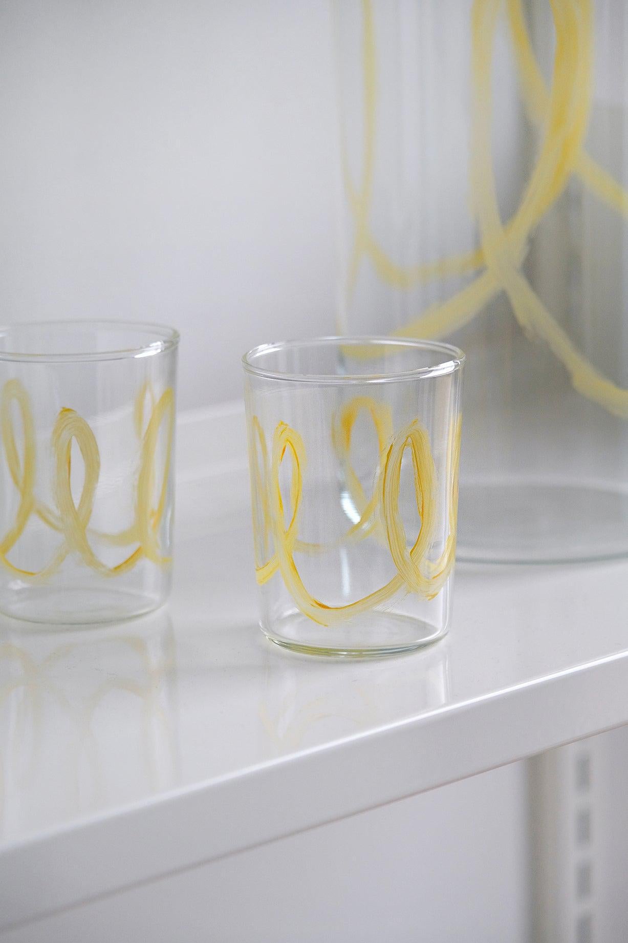 2 x Soft serve glass yellow swirl-NIKO JUNE-KIOSK48TH