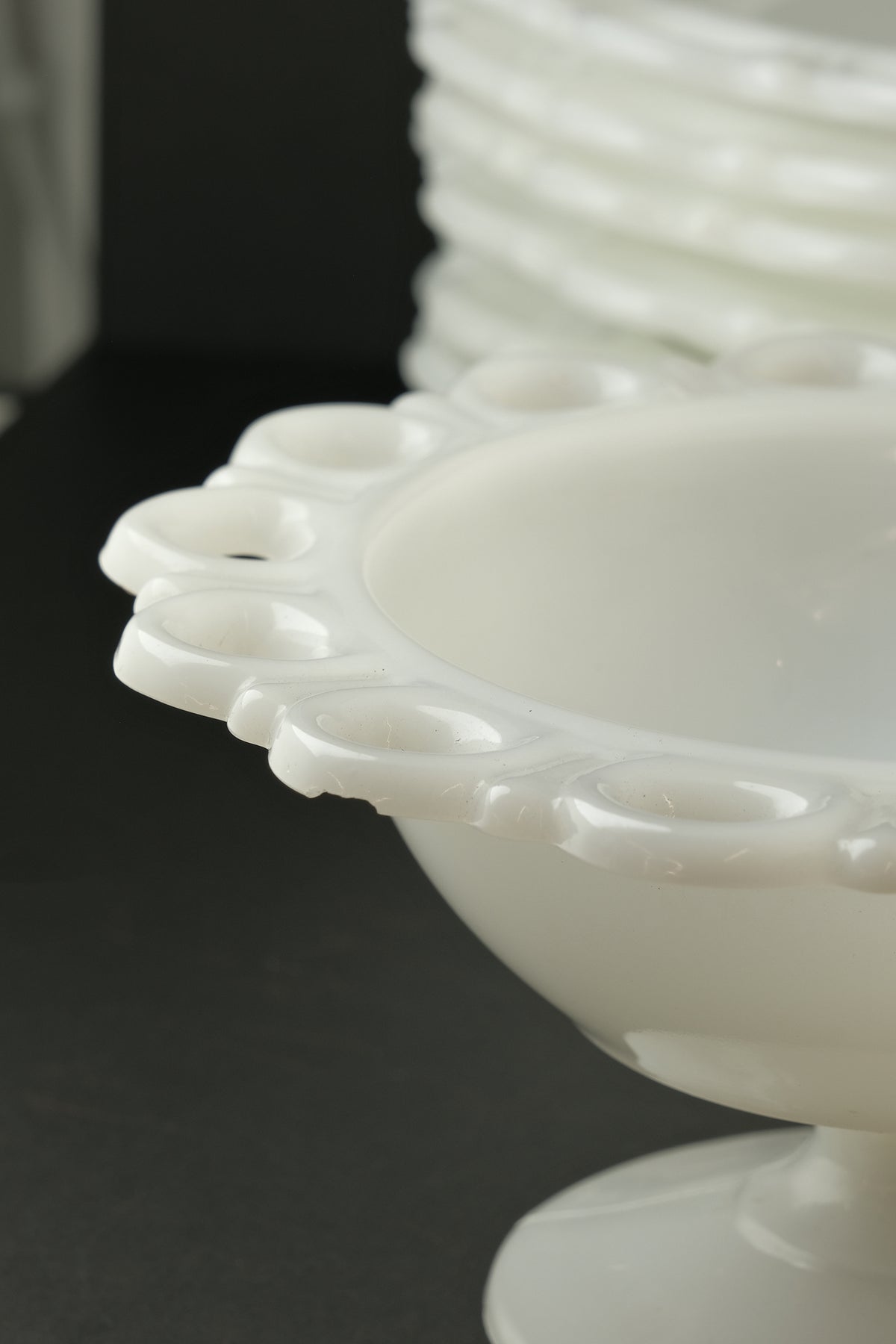 Lace Opal Glass Plate Set