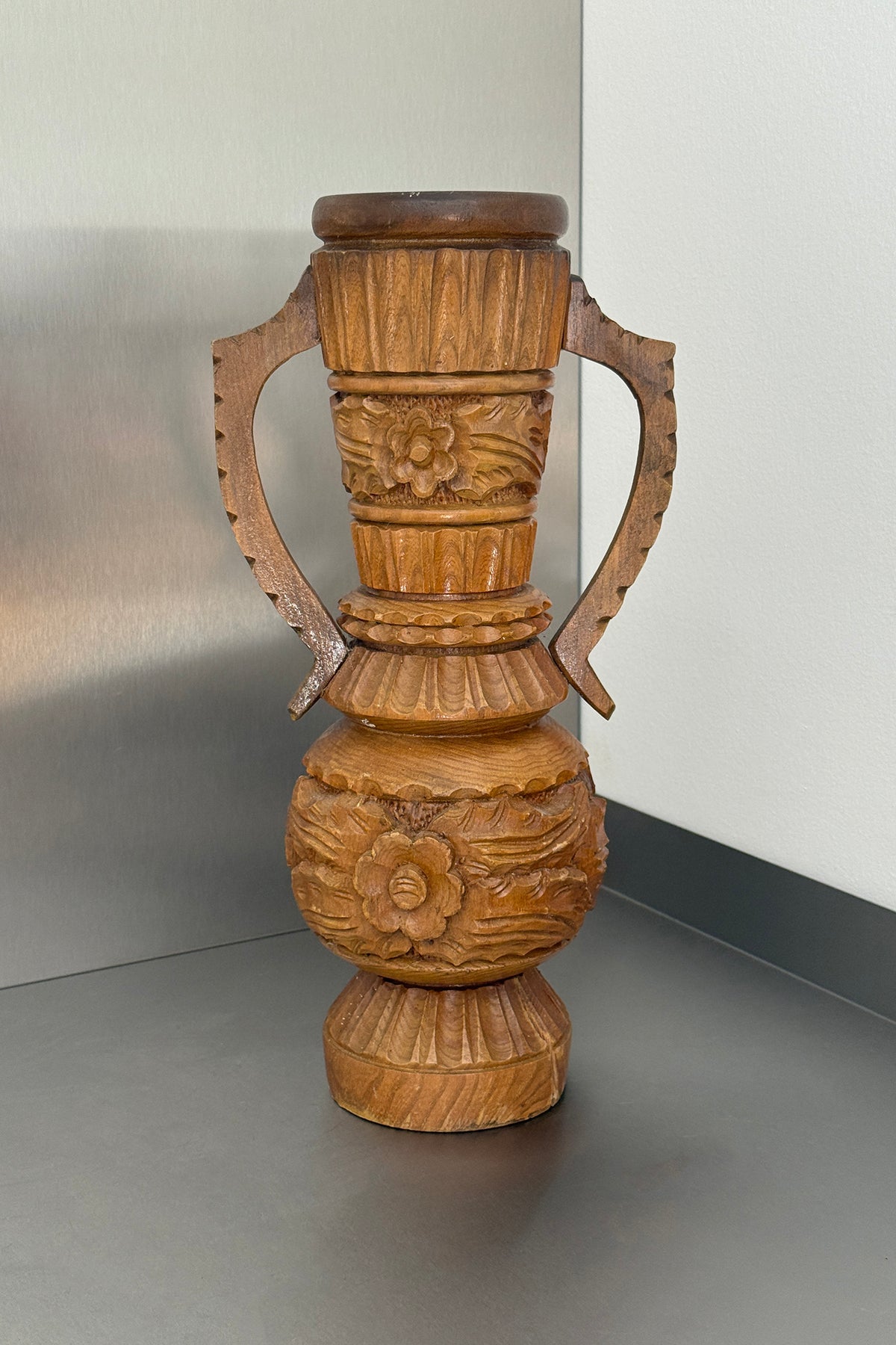 Carved Wood Vase