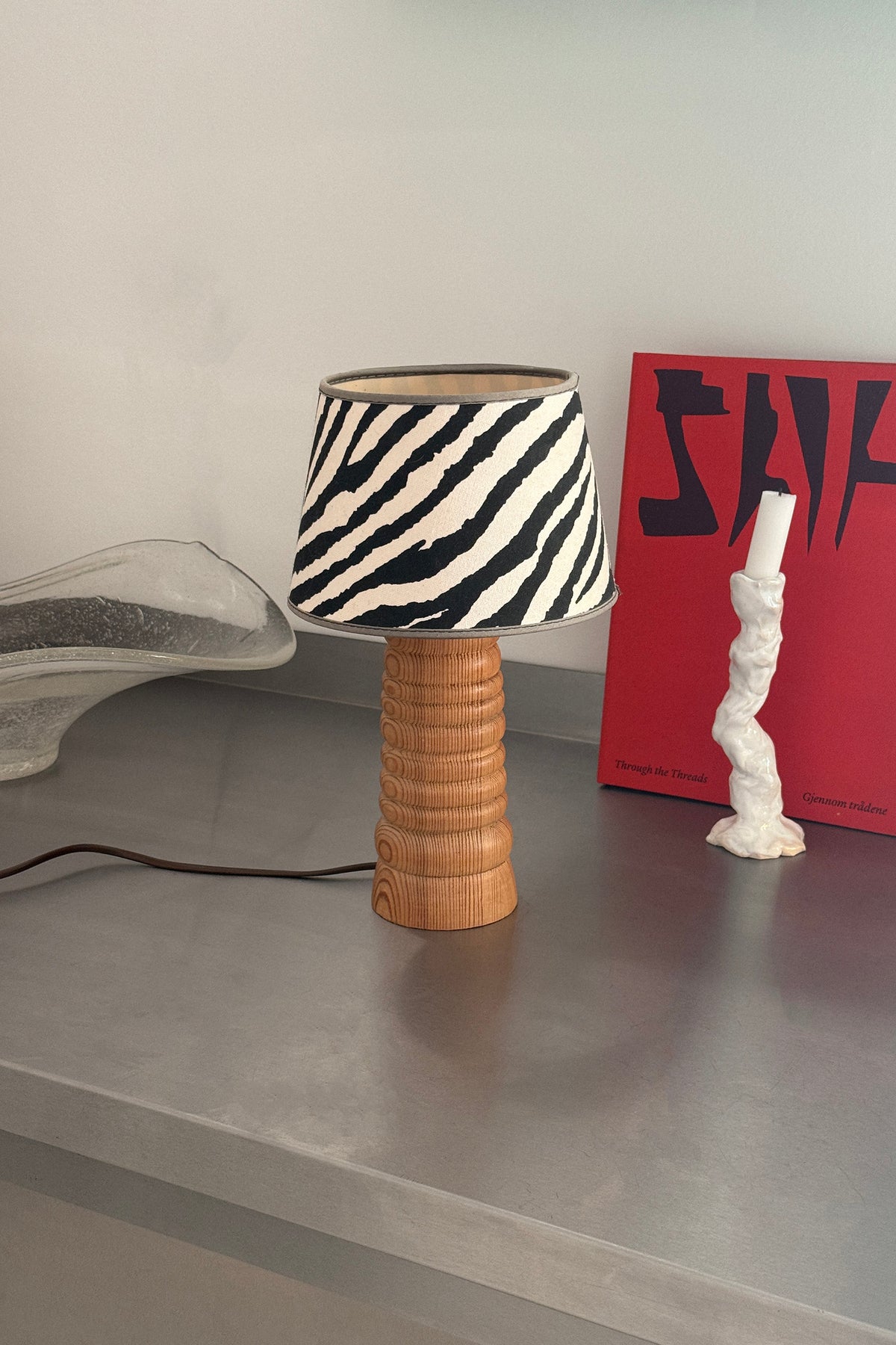 Pine Table Lamp Zebra
