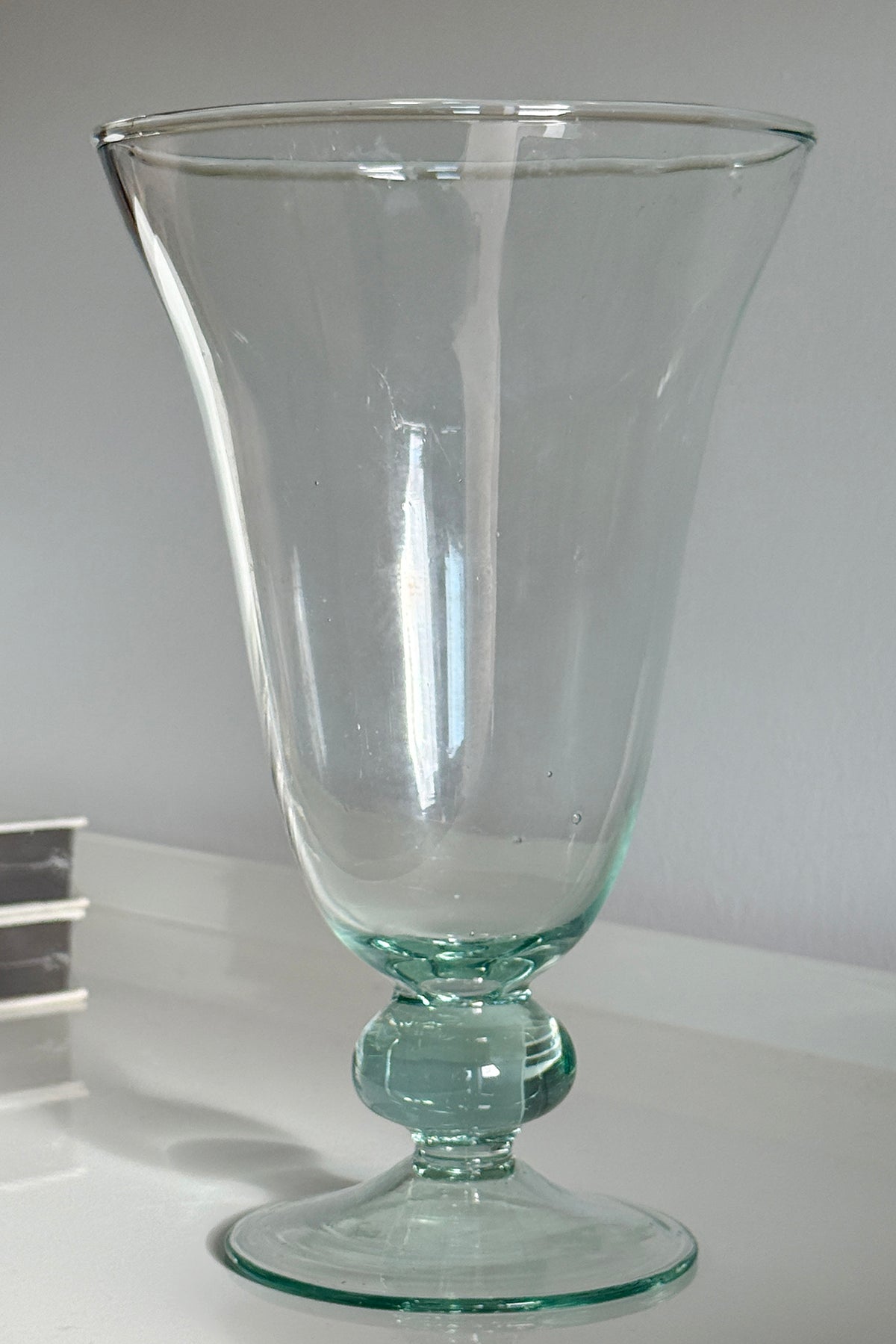 Footed Glass Vase 21cm