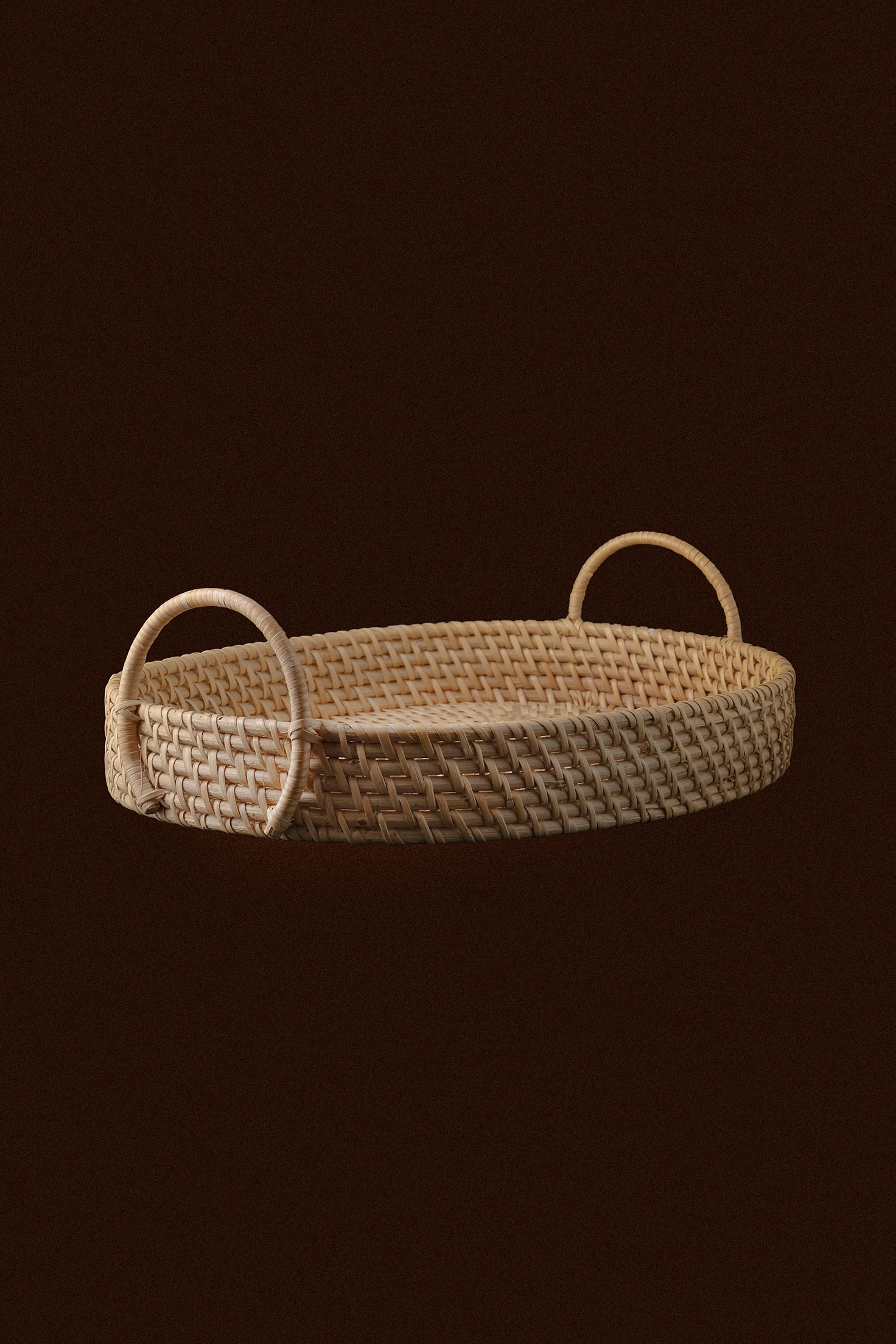 Oval Rattan Tray-Vintage-KIOSK48TH
