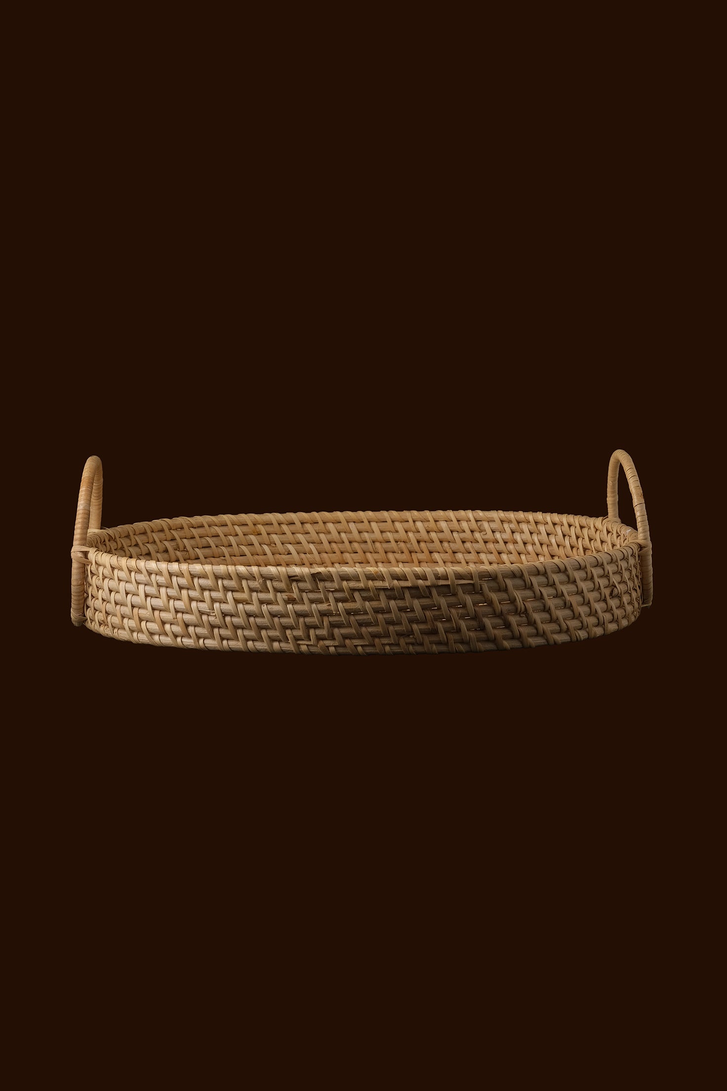 Oval Rattan Tray-Vintage-KIOSK48TH