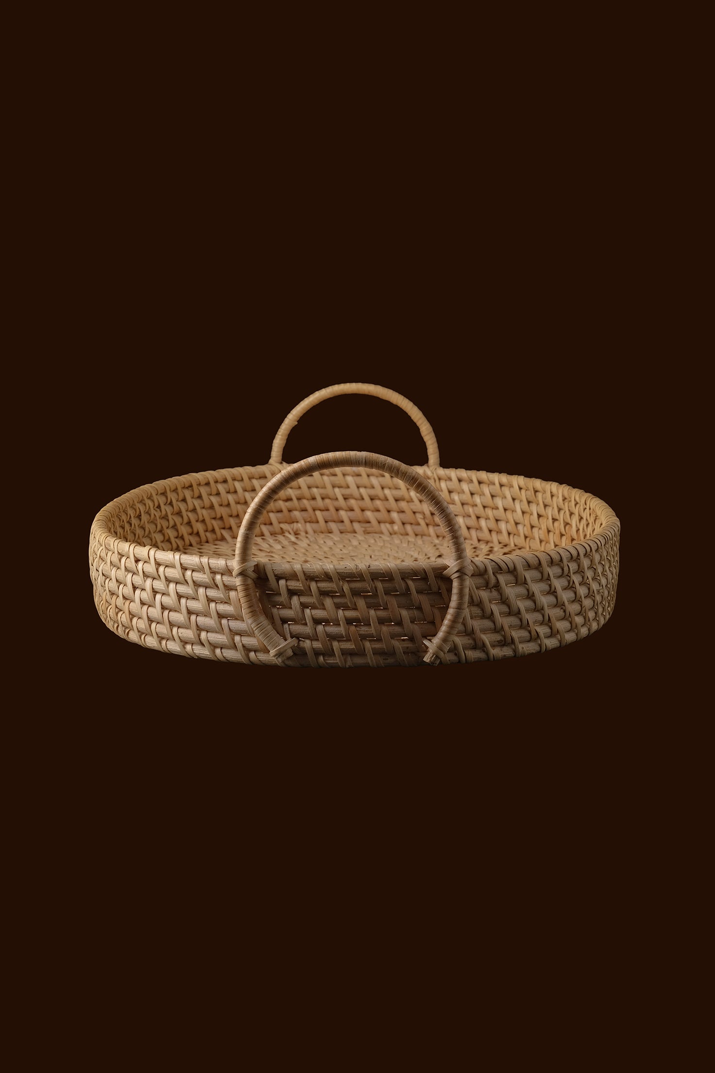 Oval Rattan Tray-Vintage-KIOSK48TH