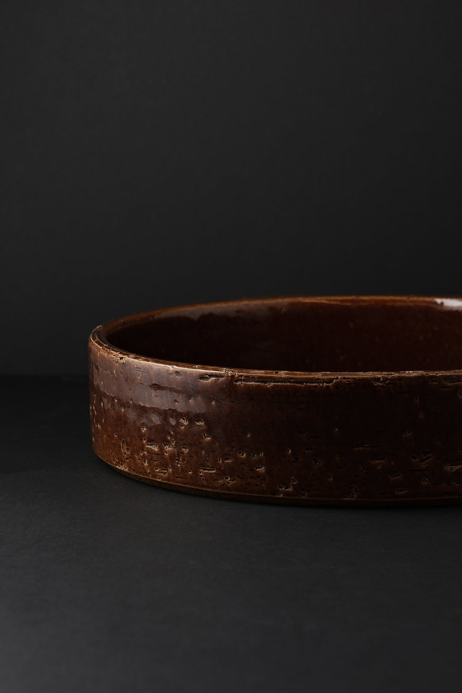 Brown Ceramic Tray-Vintage-KIOSK48TH