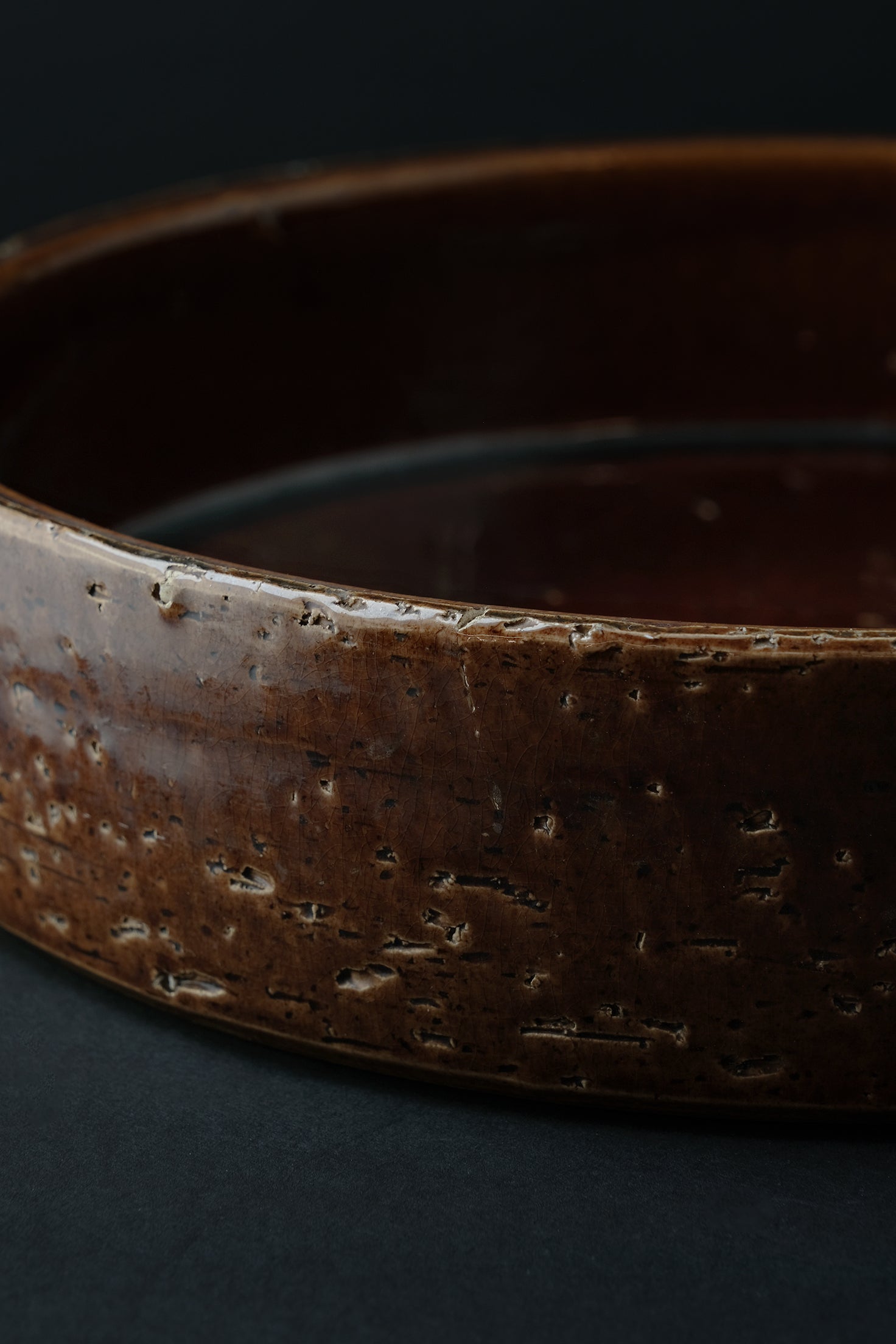 Brown Ceramic Tray-Vintage-KIOSK48TH