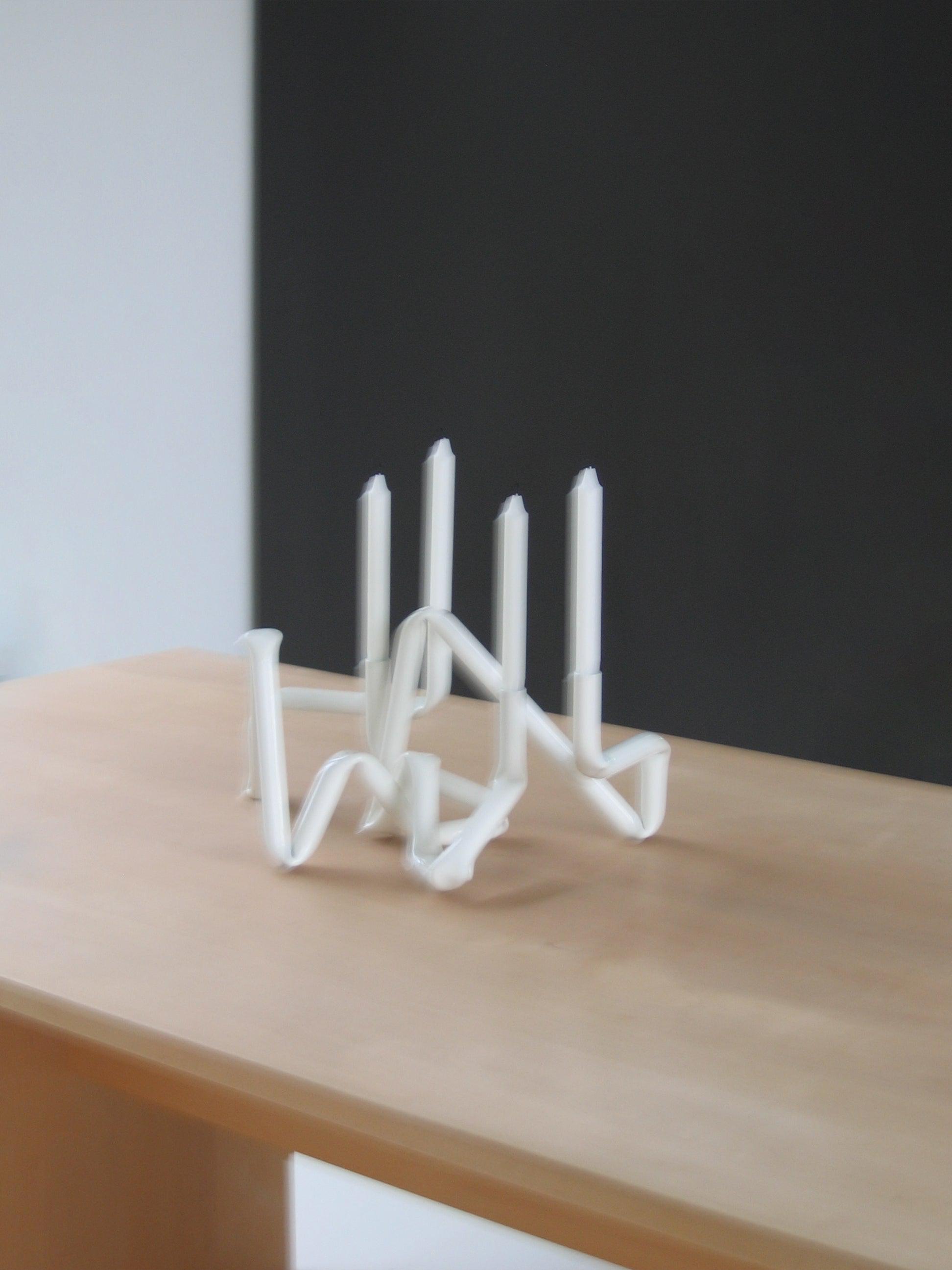 Bucatini Candle Holder White-(a.o.t.)-KIOSK48TH