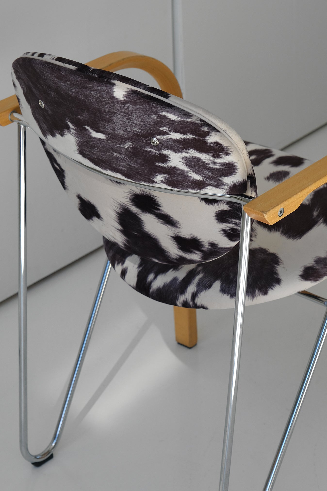 Cow Chrome / Beech Chair-Vintage-KIOSK48TH