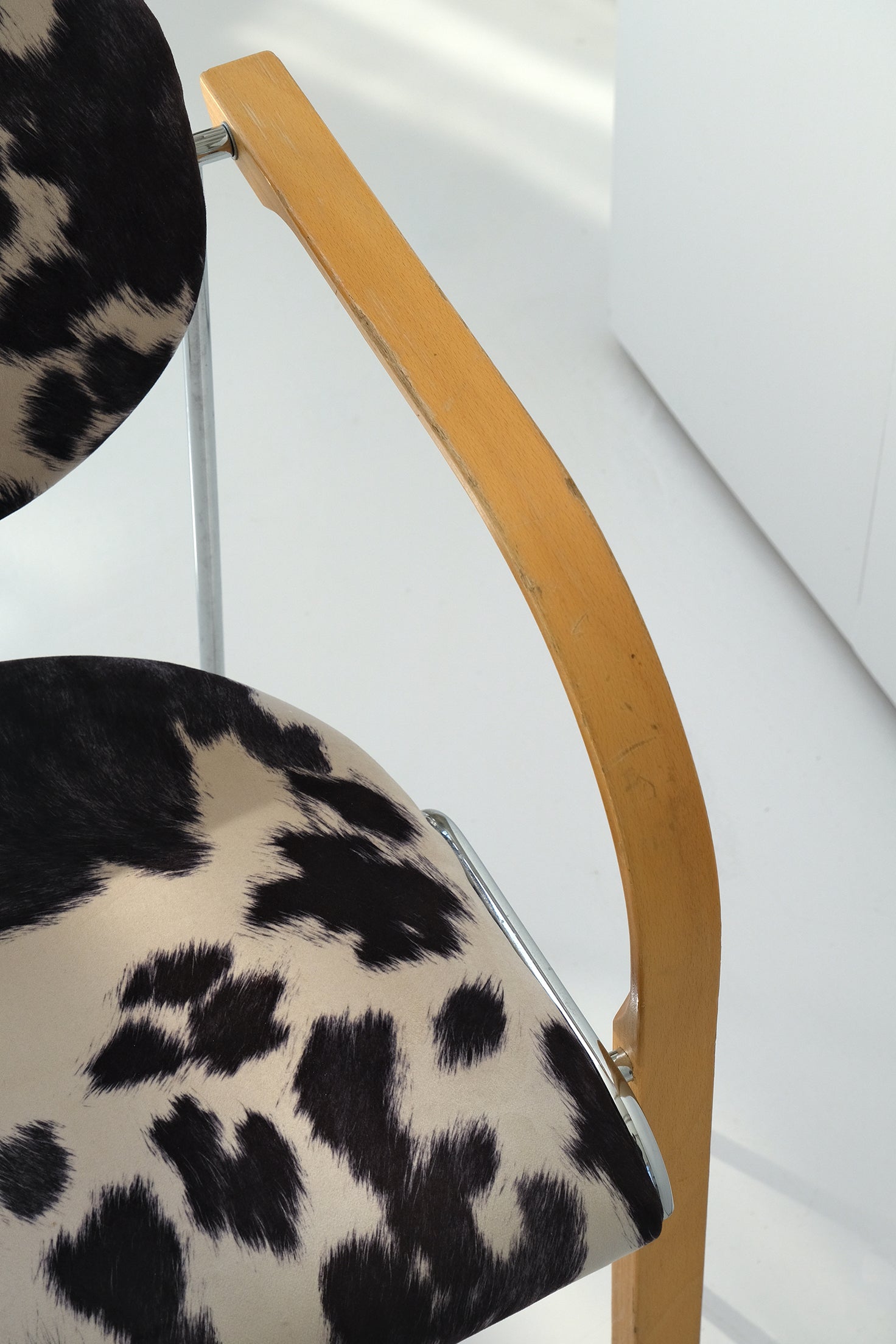 Cow Chrome / Beech Chair-Vintage-KIOSK48TH