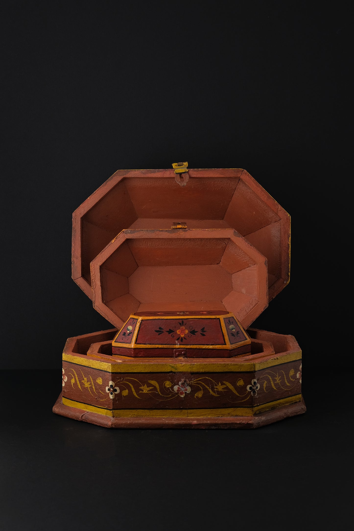 Decorated Octagonal Boxes-Vintage-KIOSK48TH