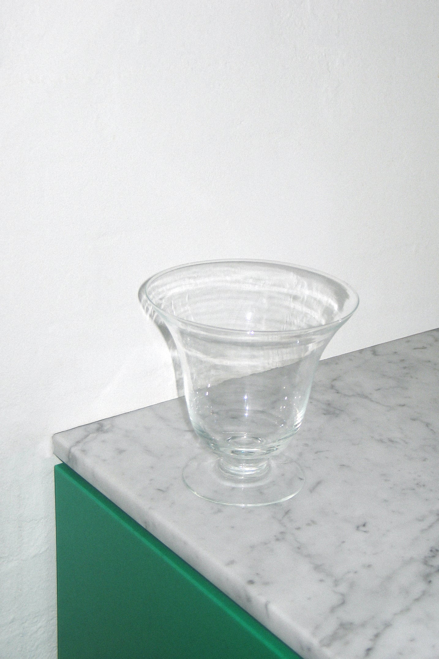 Footed Glass Vase 15cm-Vintage-KIOSK48TH