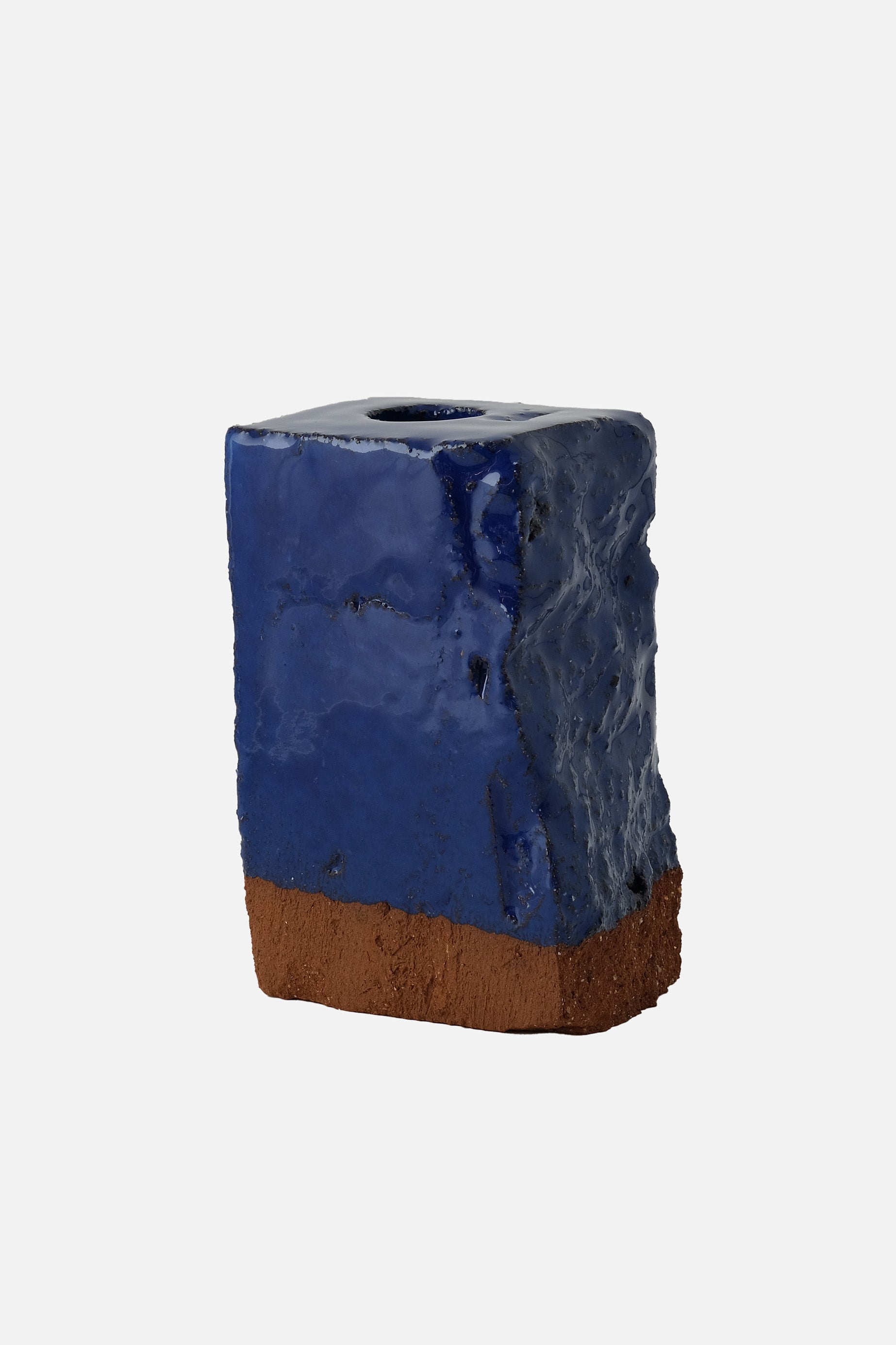 A single brick candle holder dark blue small-NIKO JUNE-KIOSK48TH