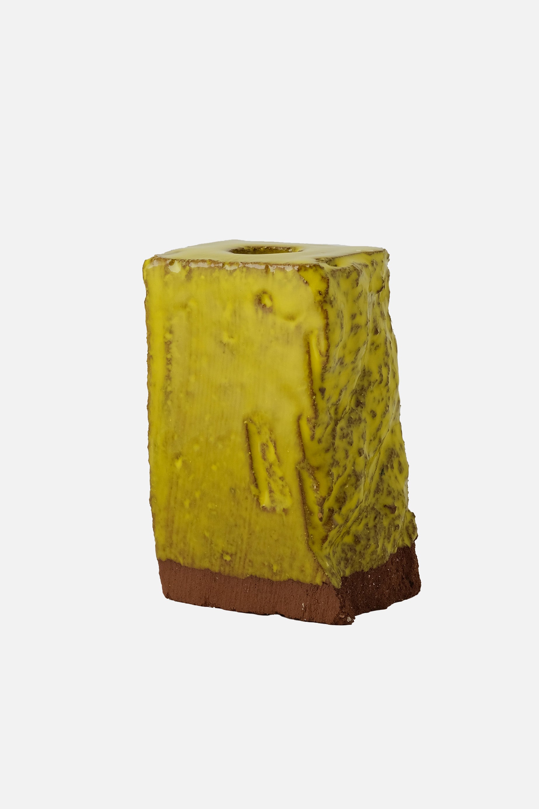 A single brick candle holder dark yellow small-NIKO JUNE-KIOSK48TH