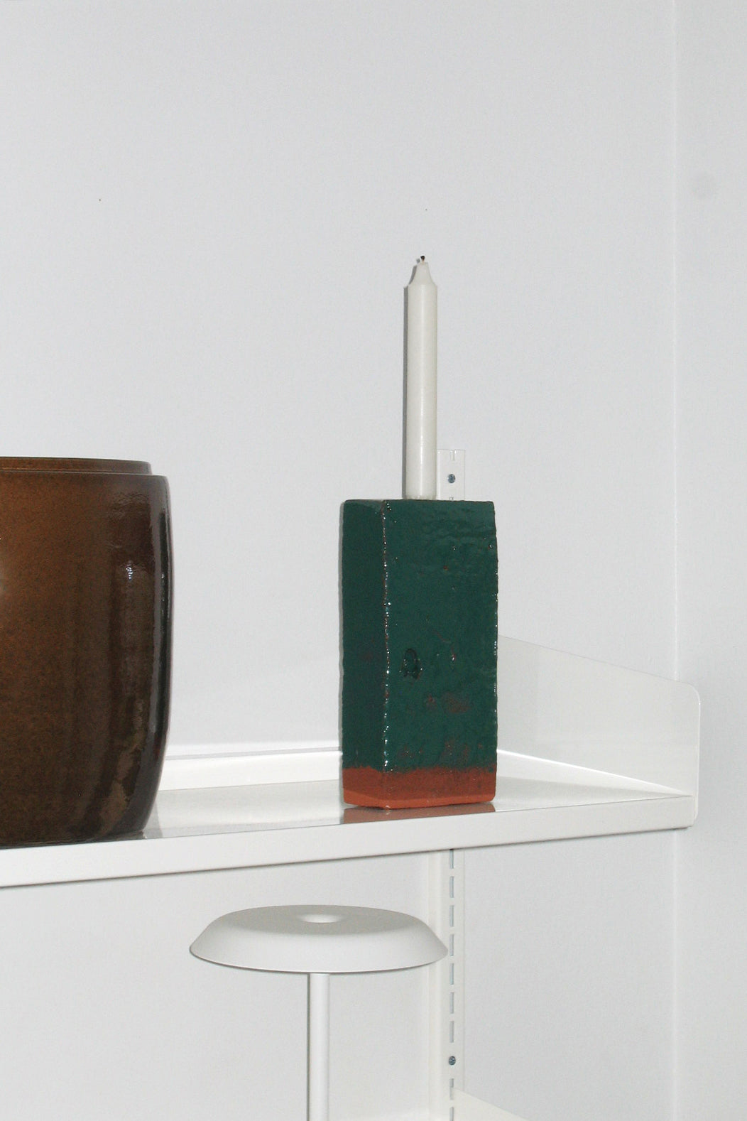 A single brick candle holder green-NIKO JUNE-KIOSK48TH