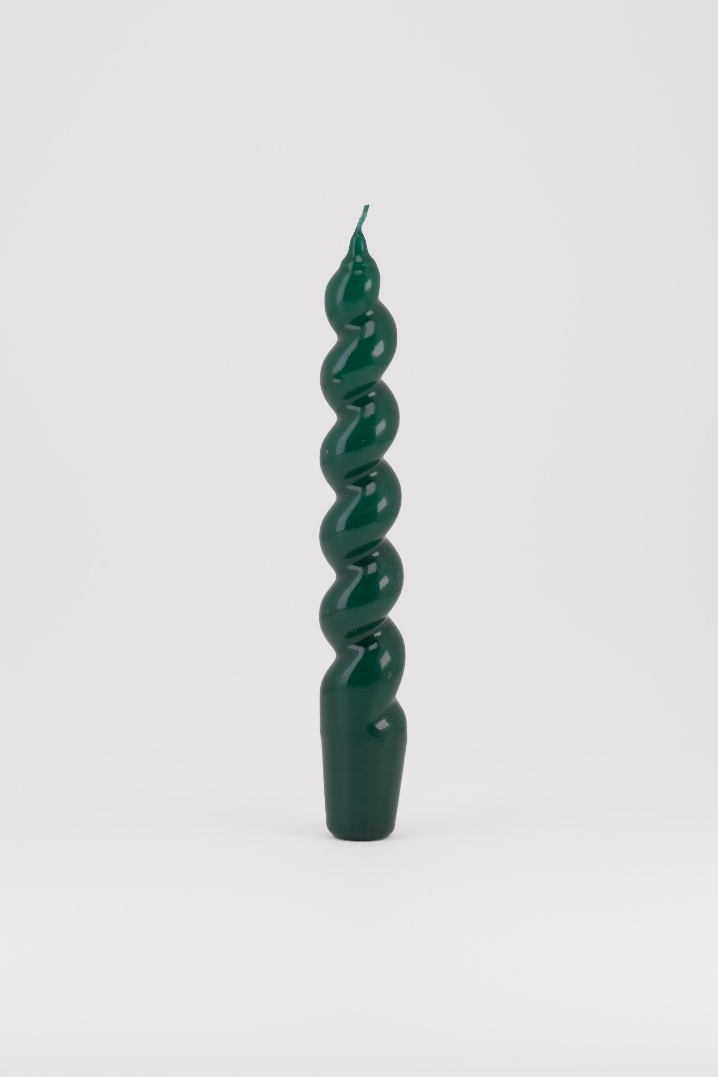2 x spiral candle - dark green-Cereria-KIOSK48TH