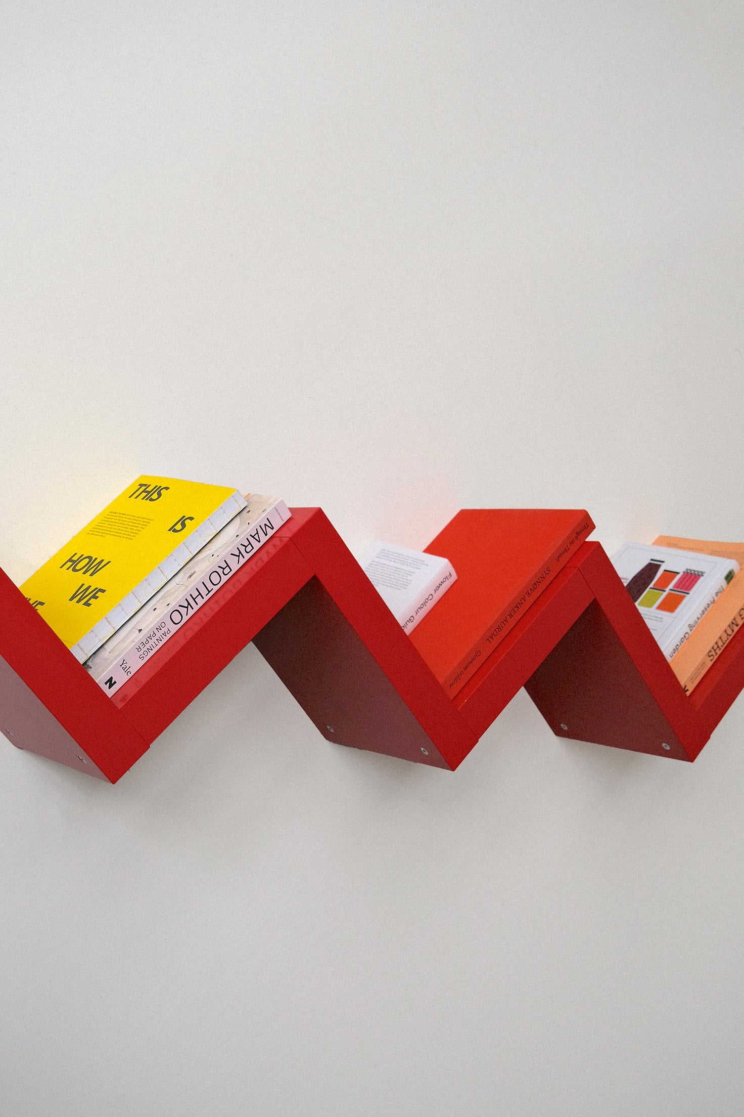 Lack Zig-Zak Shelf Red-Vintage-KIOSK48TH
