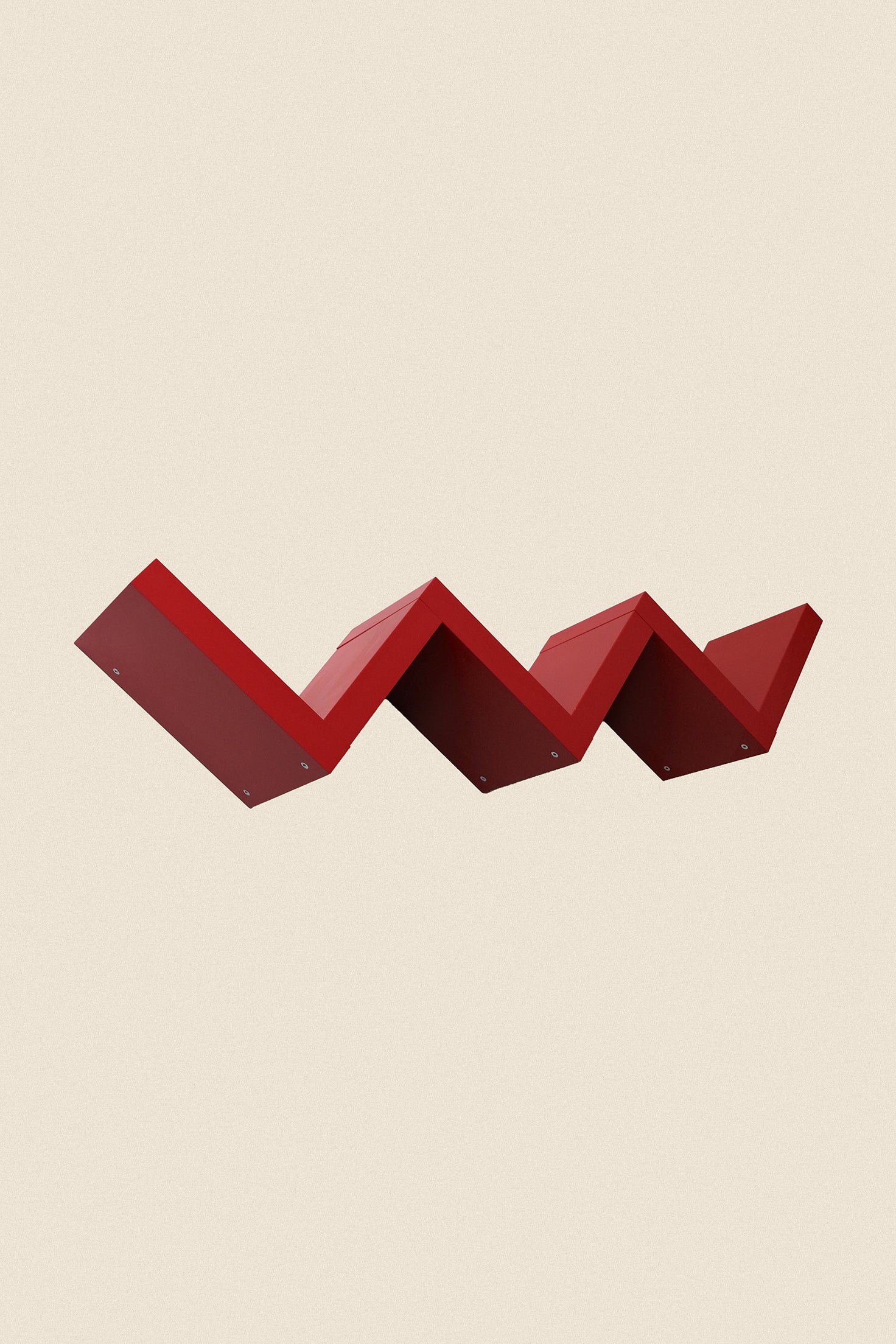 Lack Zig-Zak Shelf Red-Vintage-KIOSK48TH