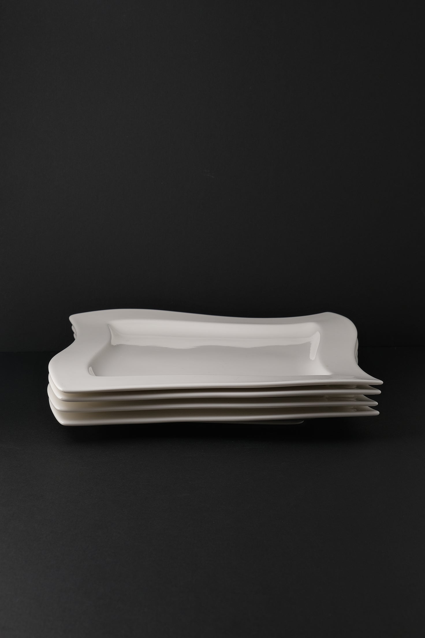 New Wave Square Plates Set of 4-Vintage-KIOSK48TH