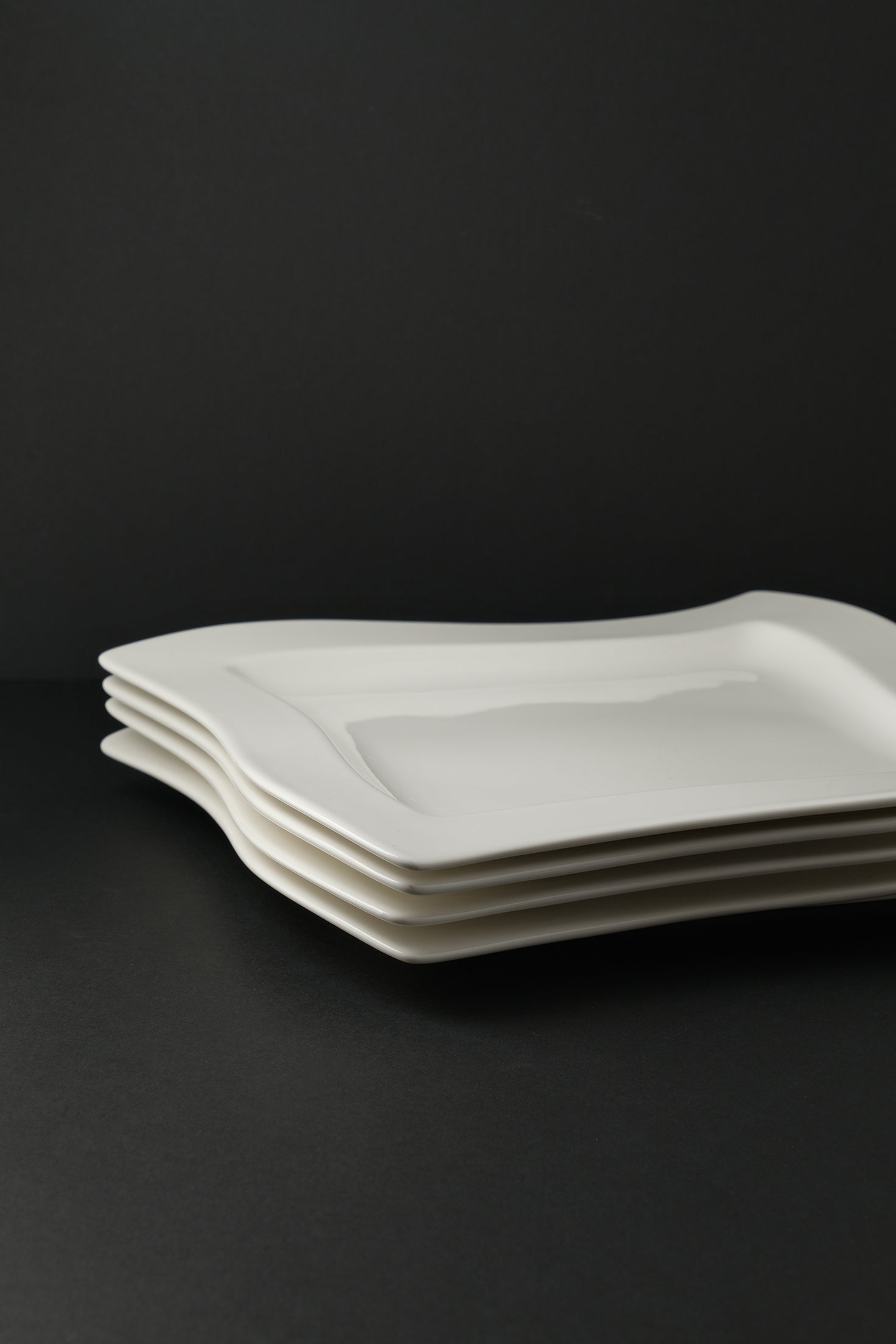 New Wave Square Plates Set of 4-Vintage-KIOSK48TH