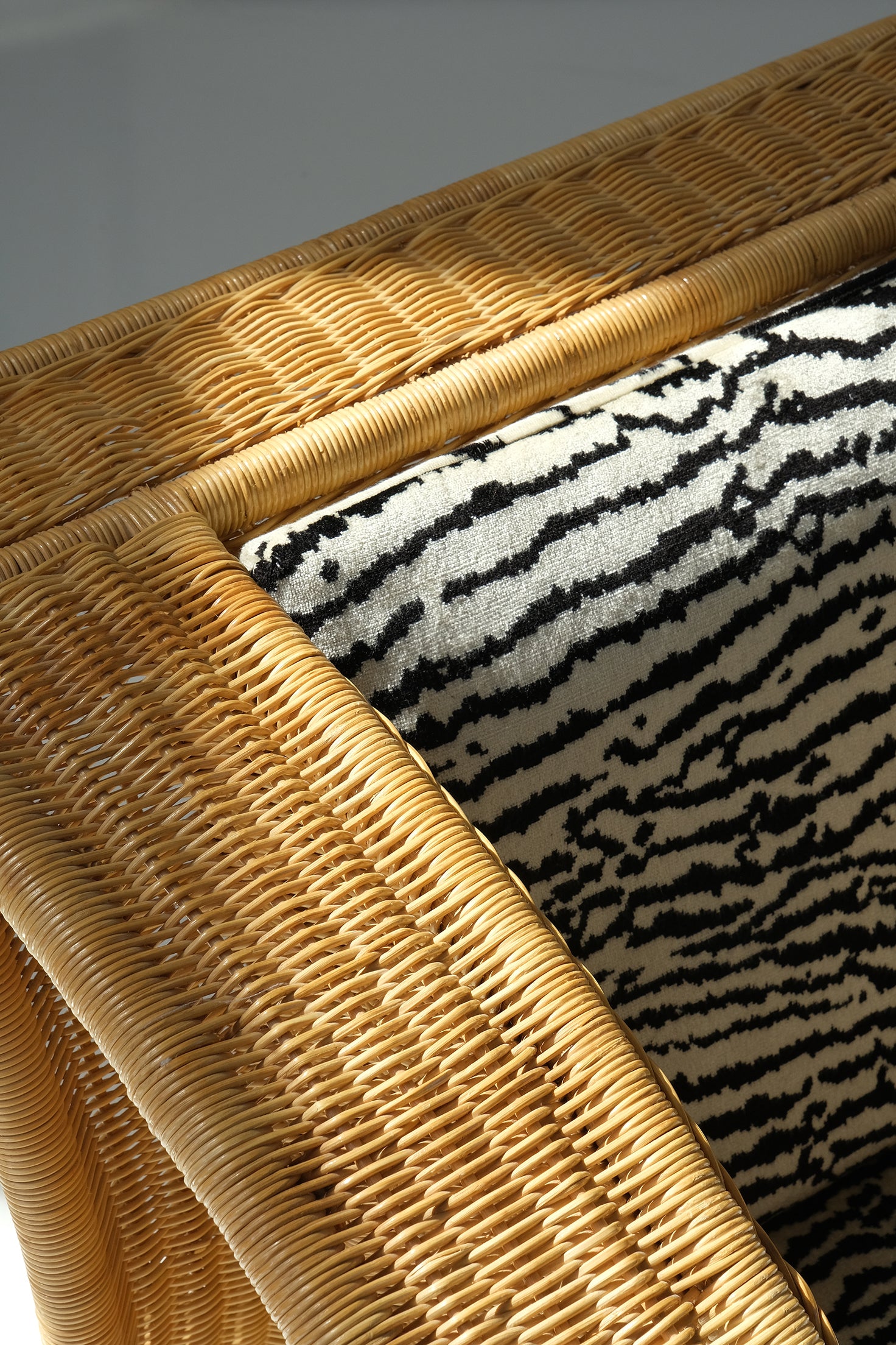 Rattan Zebra Lounge Chair-Vintage-KIOSK48TH