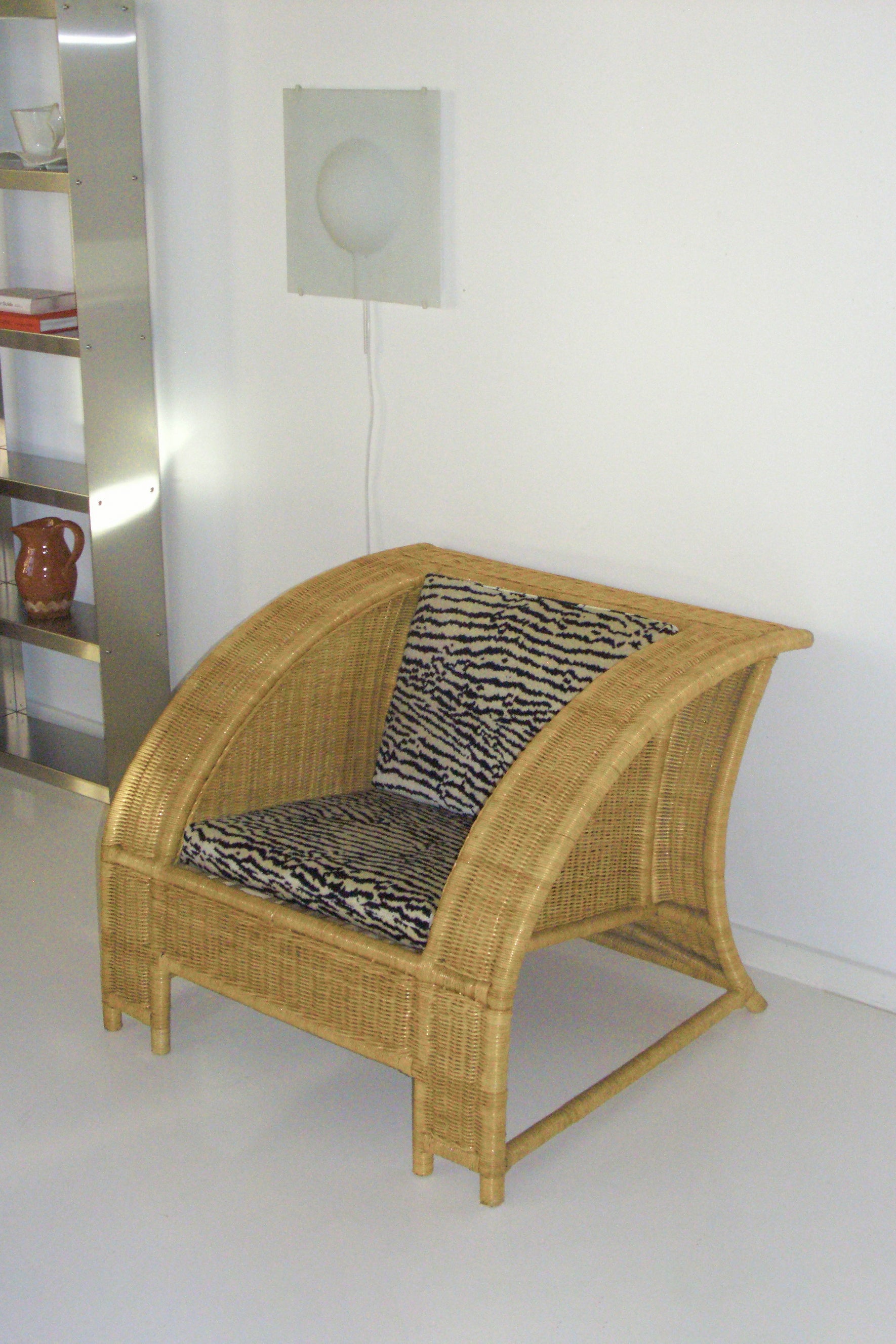 Rattan Zebra Lounge Chair-Vintage-KIOSK48TH