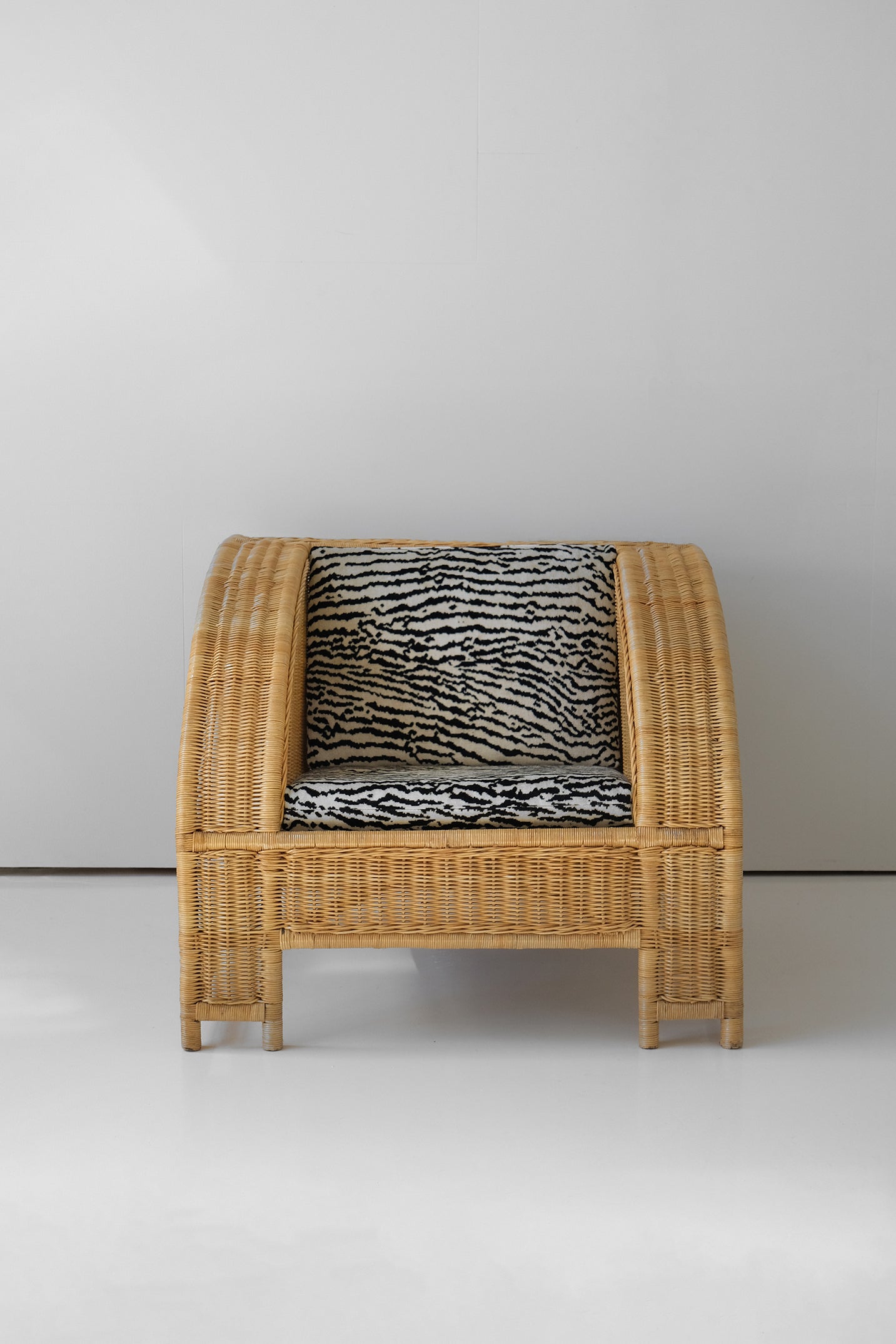 Rattan Zebra Lounge Chair-Vintage-KIOSK48TH