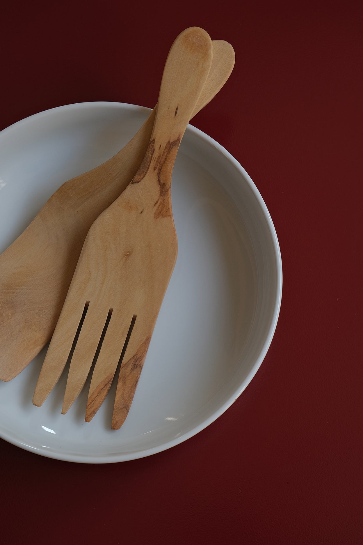 Salad Servers Olive Wood-Inox-KIOSK48TH