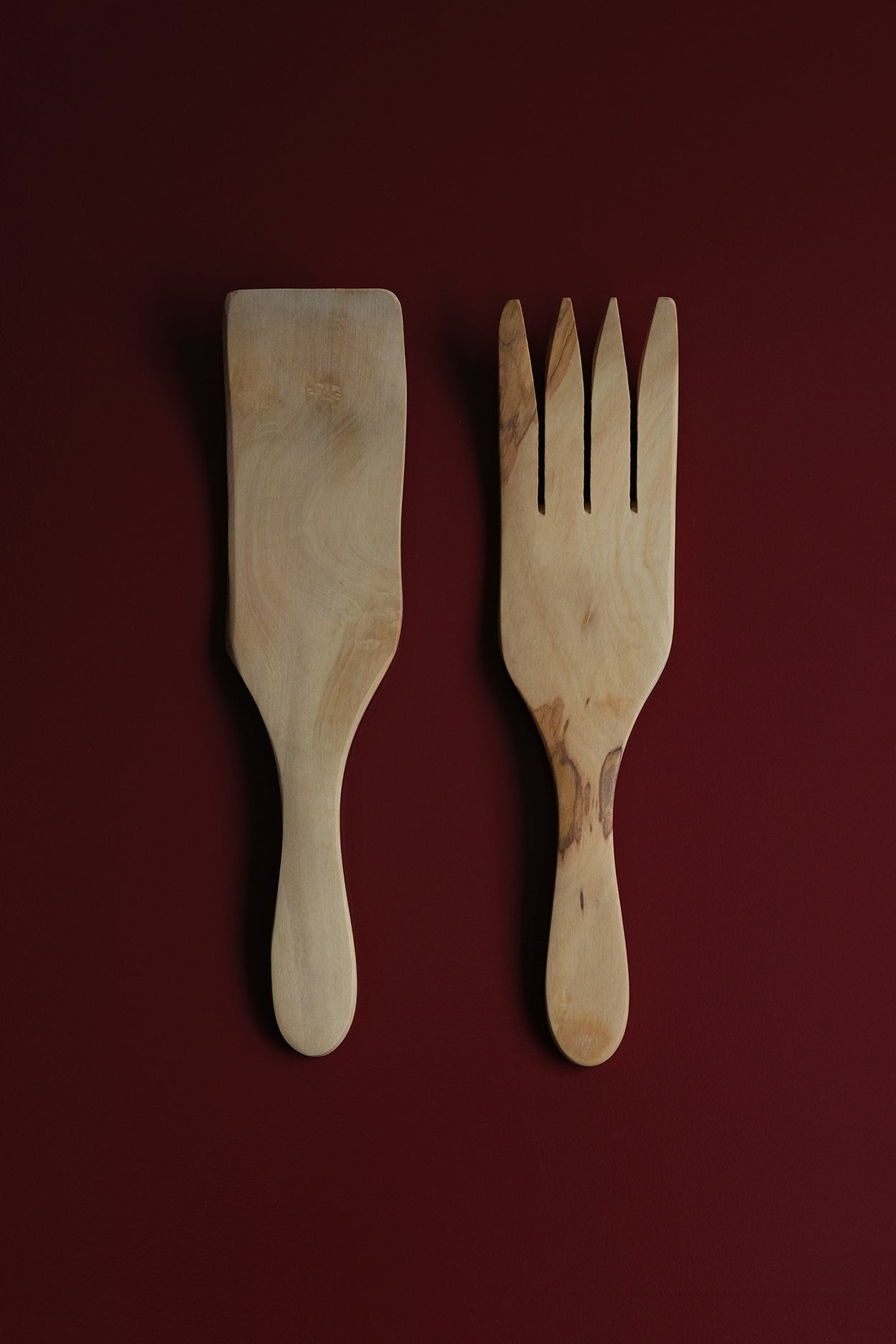 Salad Servers Olive Wood-Inox-KIOSK48TH