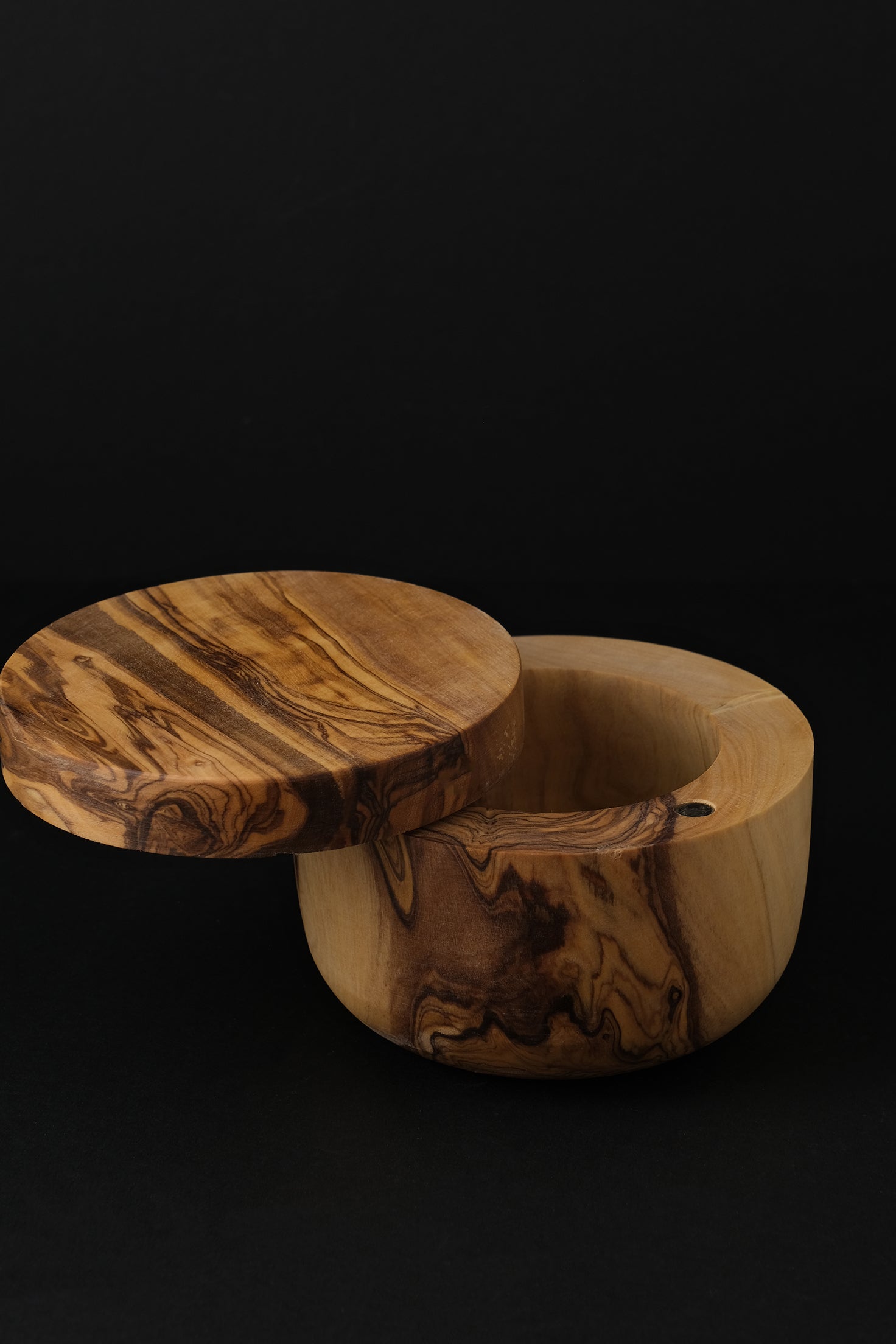 Salt Jar Olive Wood-Inox-KIOSK48TH
