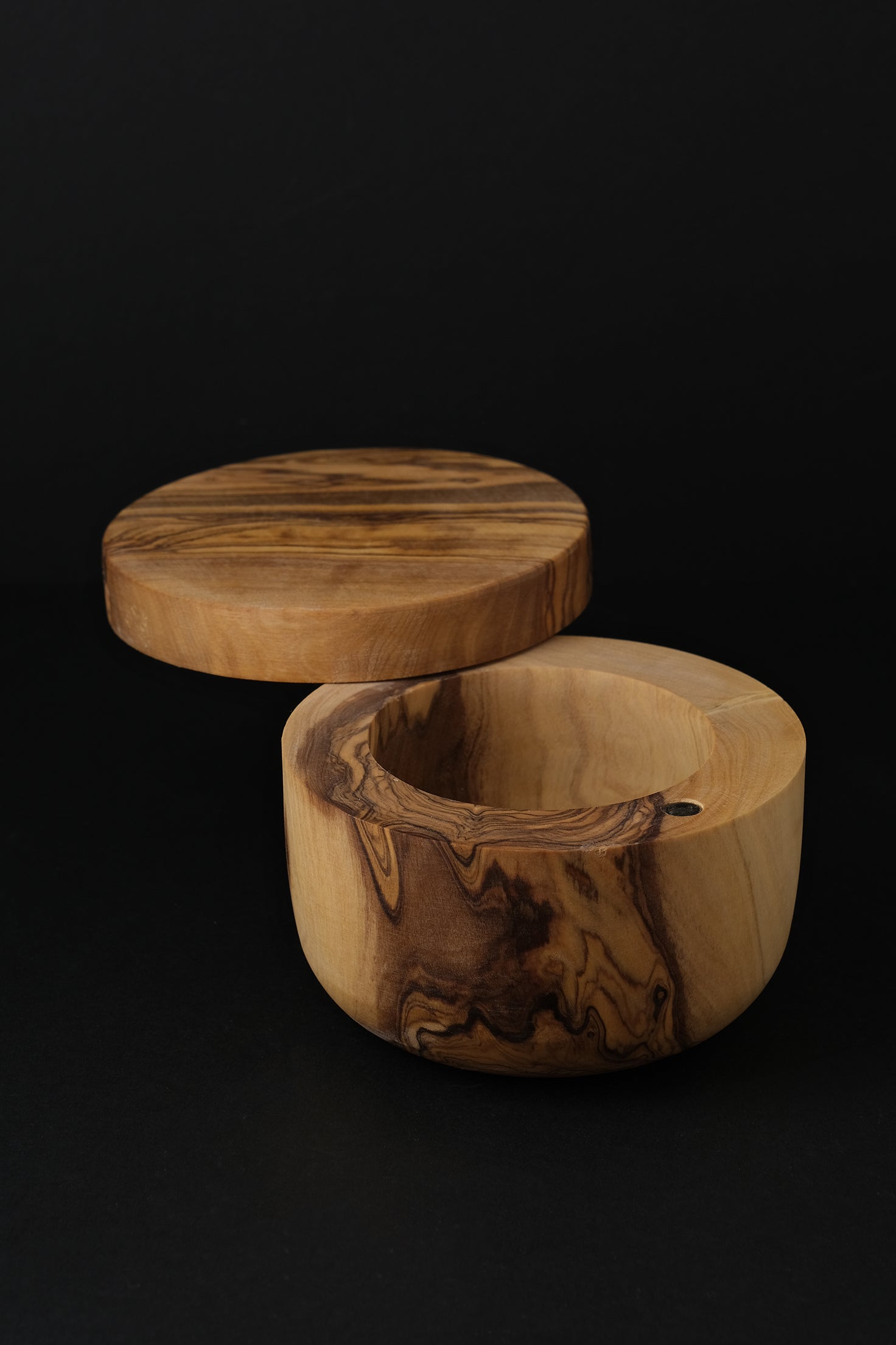 Salt Jar Olive Wood-Inox-KIOSK48TH