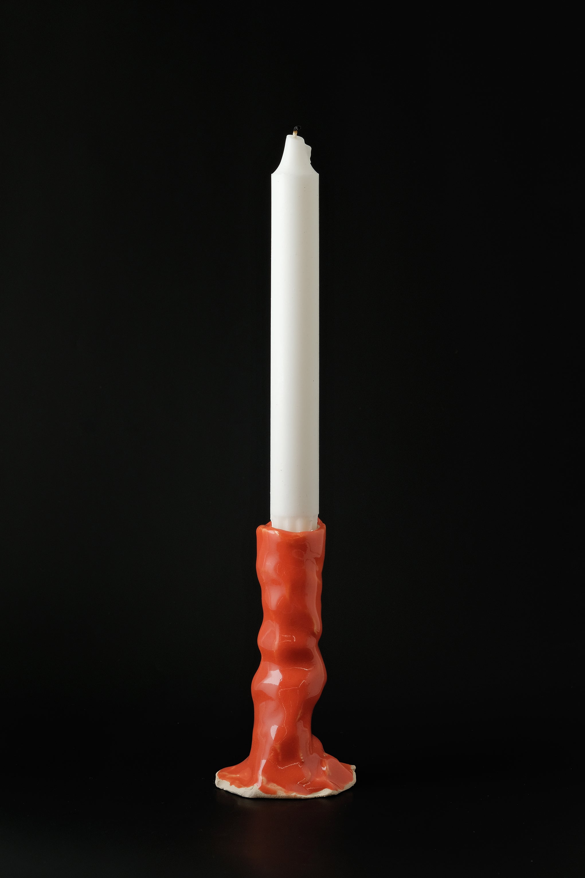 The candle holder medium orange/red-Emilie Holm-KIOSK48TH