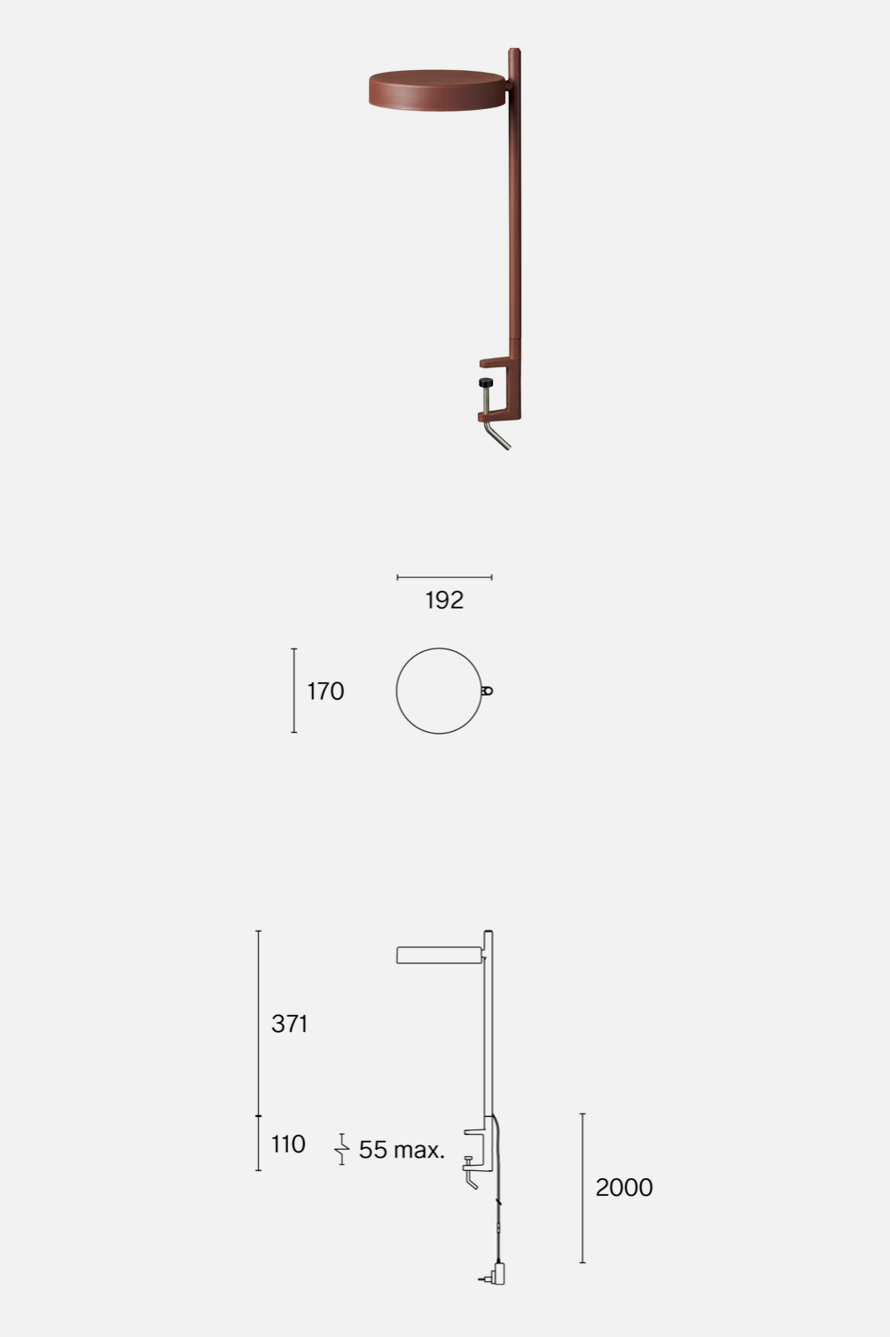 w242 Pastille Alu Clamp Lamp Long Raw Aluminium-Wästberg-KIOSK48TH