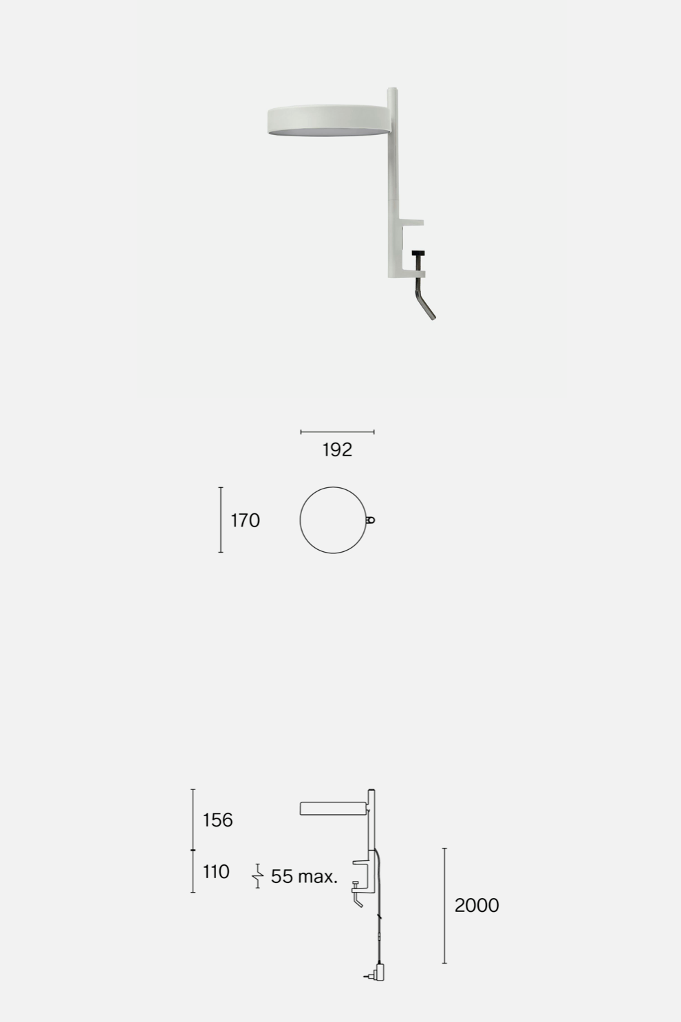 w242 Pastille Alu Clamp Lamp Short Raw Aluminium-Wästberg-KIOSK48TH