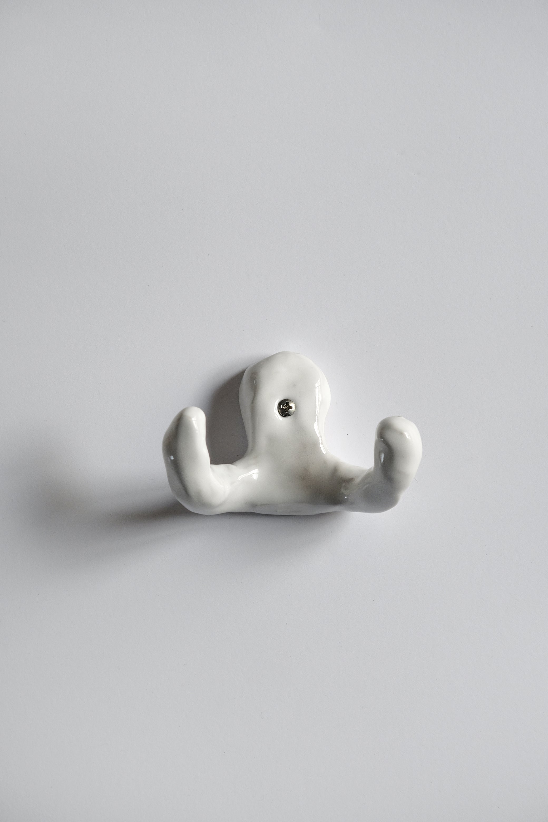 Wall hook double white-Emilie Holm-KIOSK48TH