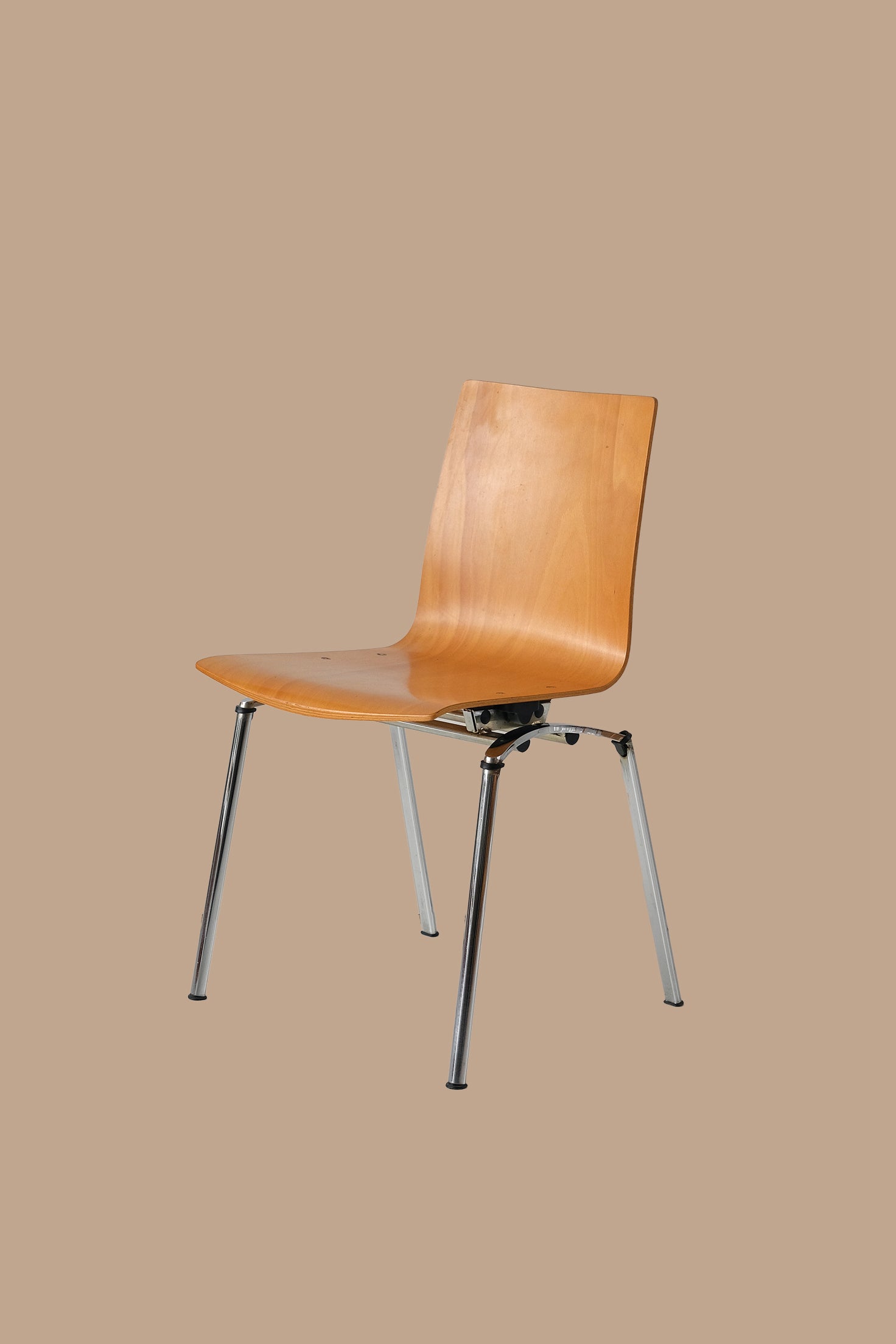 Wood Chrome Chair-Vintage-KIOSK48TH
