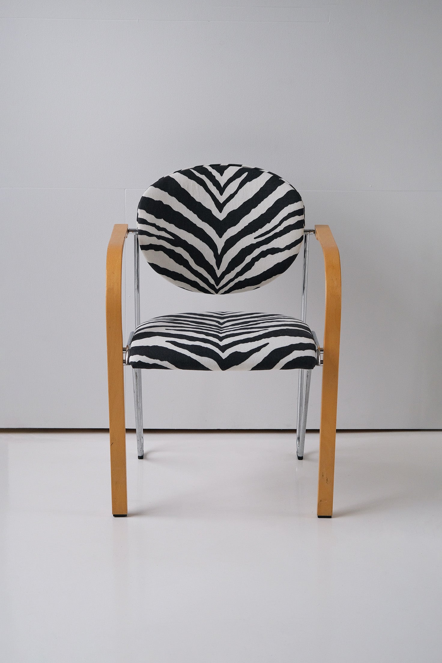Zebra Chrome / Beech Chair-Vintage-KIOSK48TH
