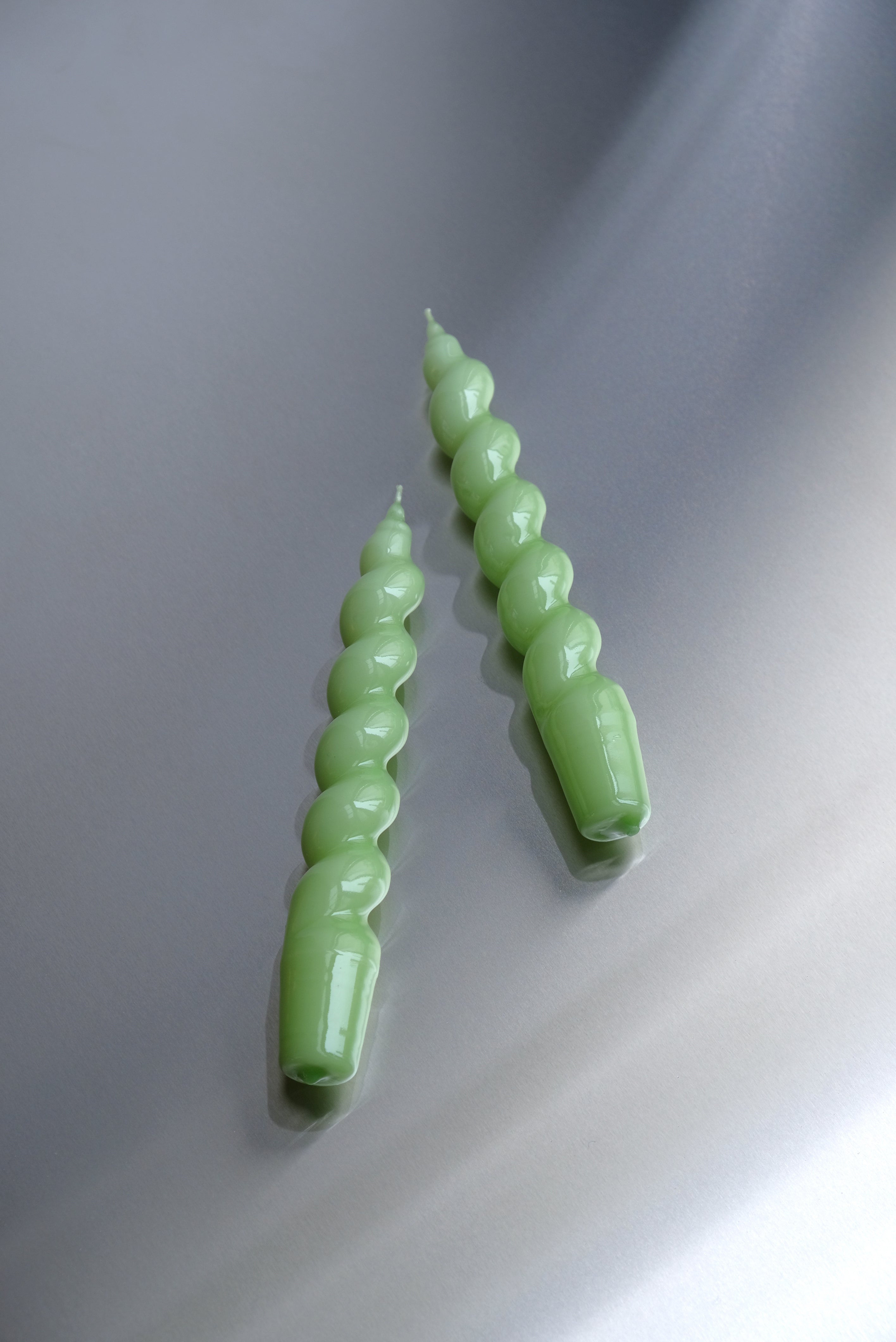 2 x spiral candle light green-Cereria-[interior]-[design]-KIOSK48TH