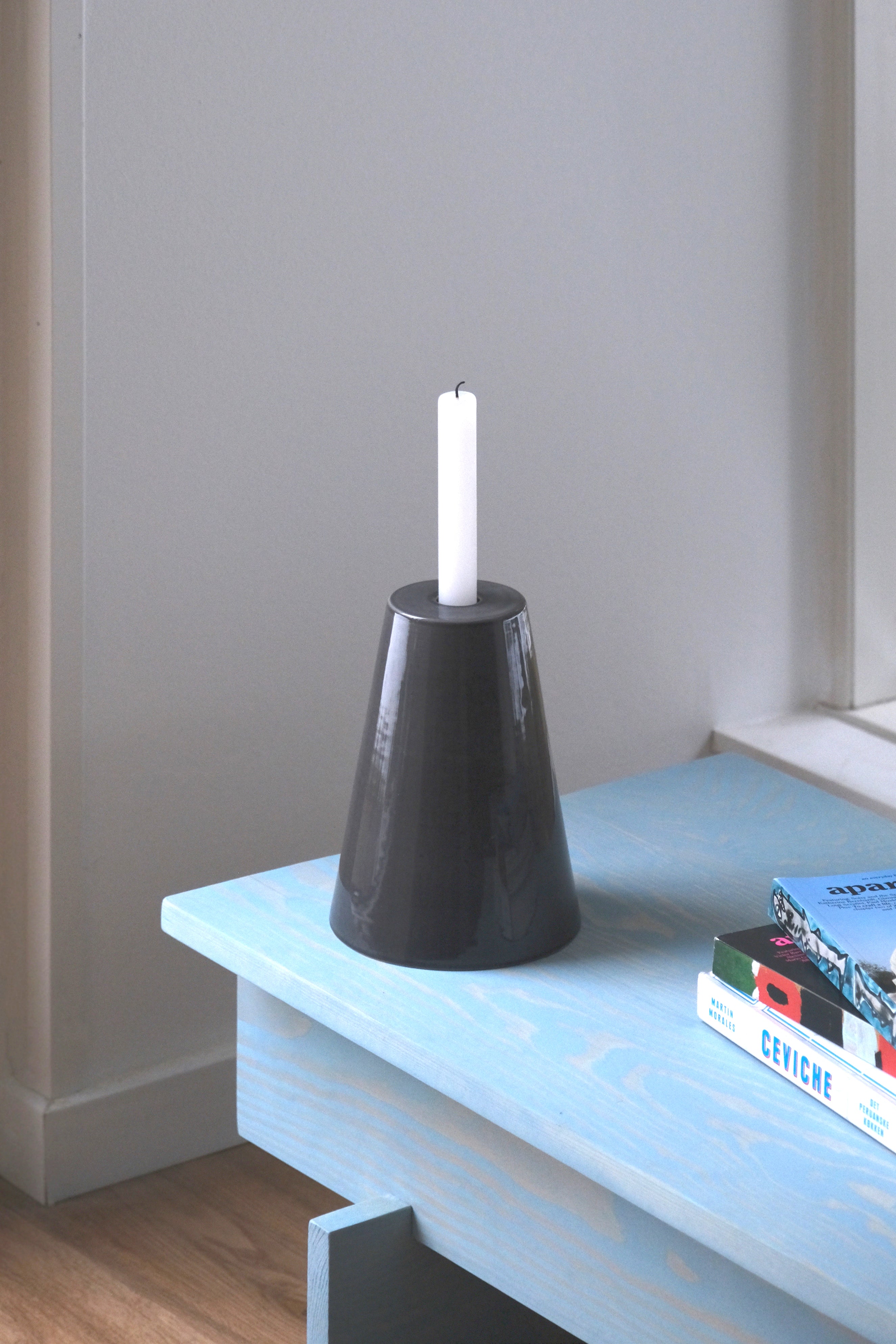 Cone candle holder dark grey-Cor Unum-[interior]-[design]-KIOSK48TH