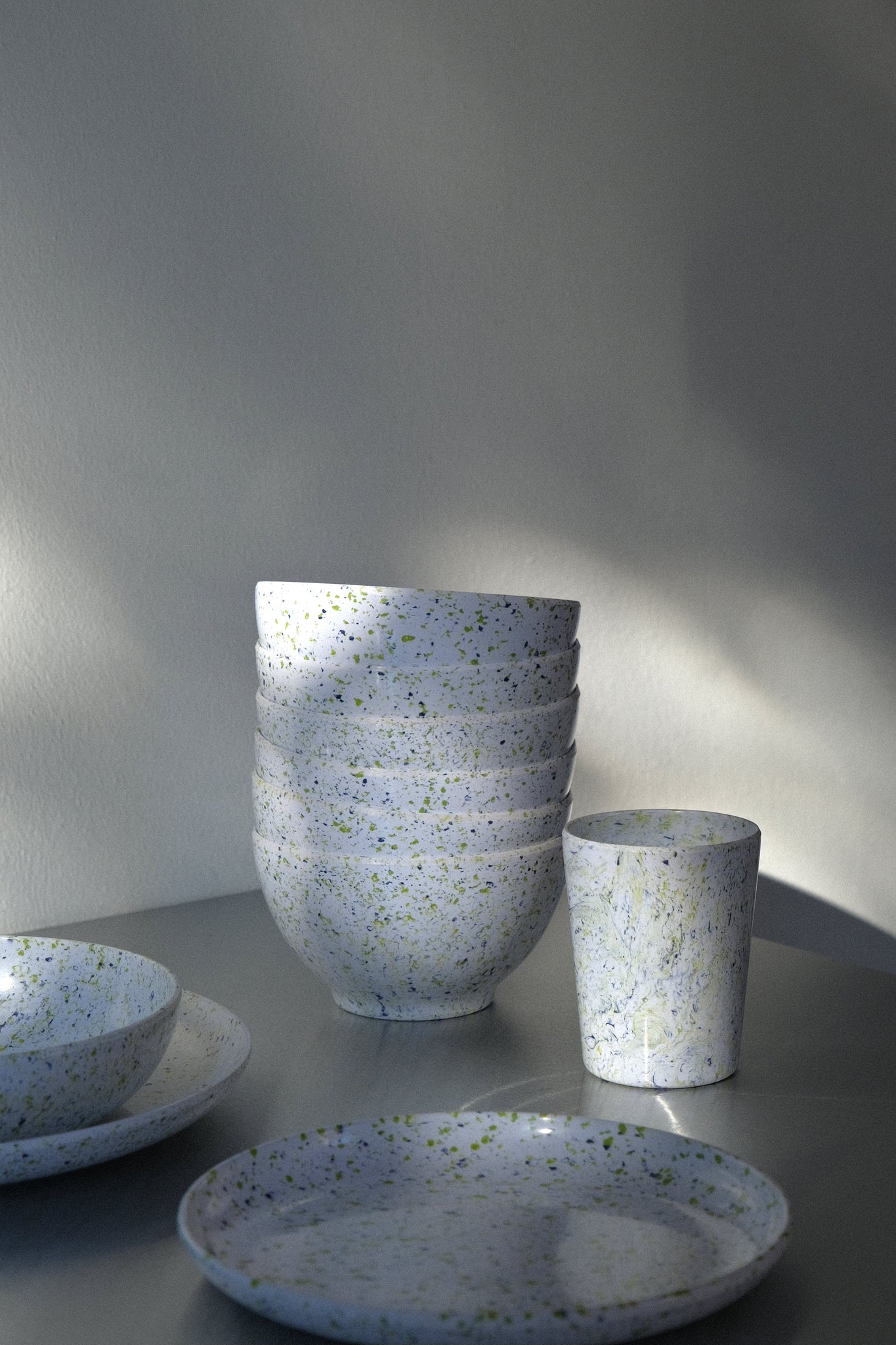 Speckled melamine bowl 2.5L blue/green-Fap-[interior]-[design]-KIOSK48TH