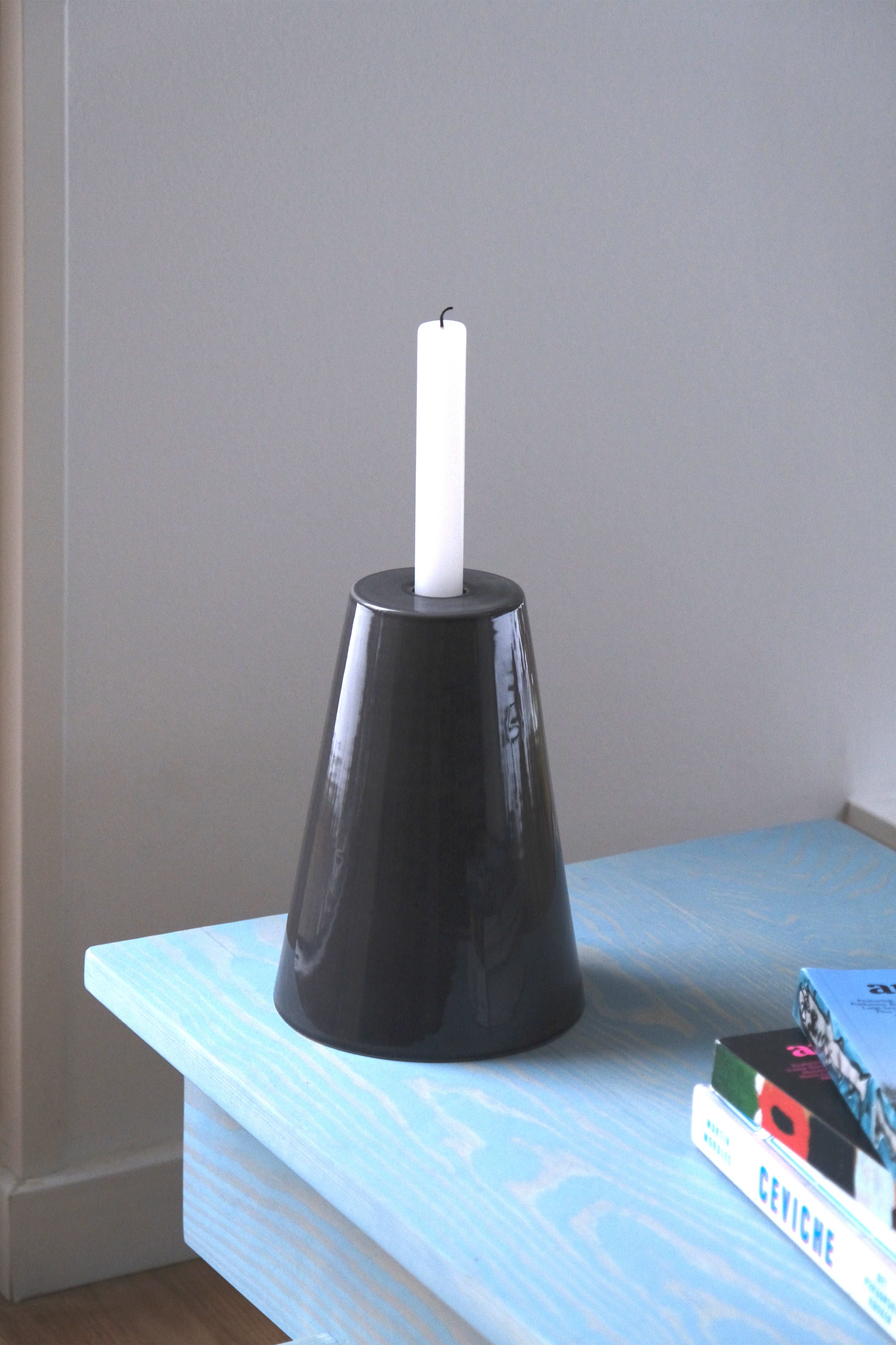 Cone candle holder dark grey-Cor Unum-[interior]-[design]-KIOSK48TH